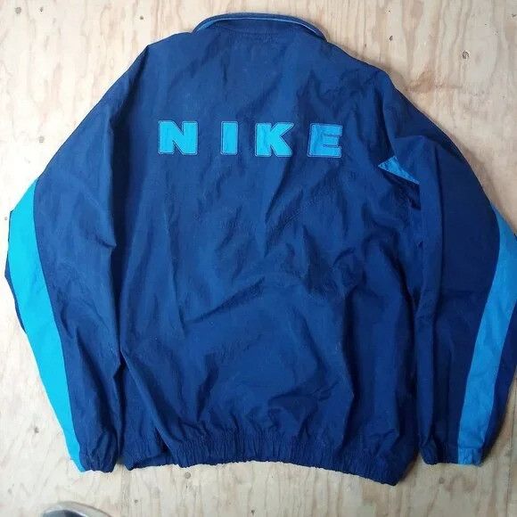 Nike × Vintage Vintage Nike Spell Out Pullover Windbreaker Jacket Back Hit Size US XL / EU 56 / 4 - 6 Thumbnail