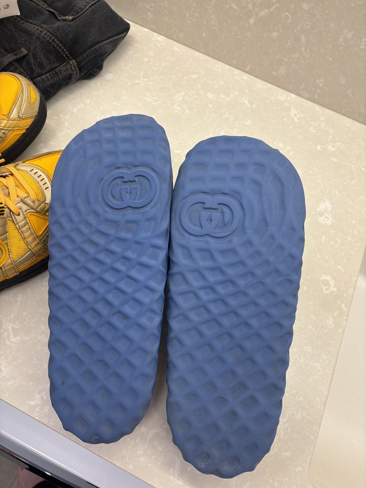 Gucci Gucci Slide Sandal Interlocking G Blue Water Ripples Size US 10 / EU 43 - 5 Thumbnail