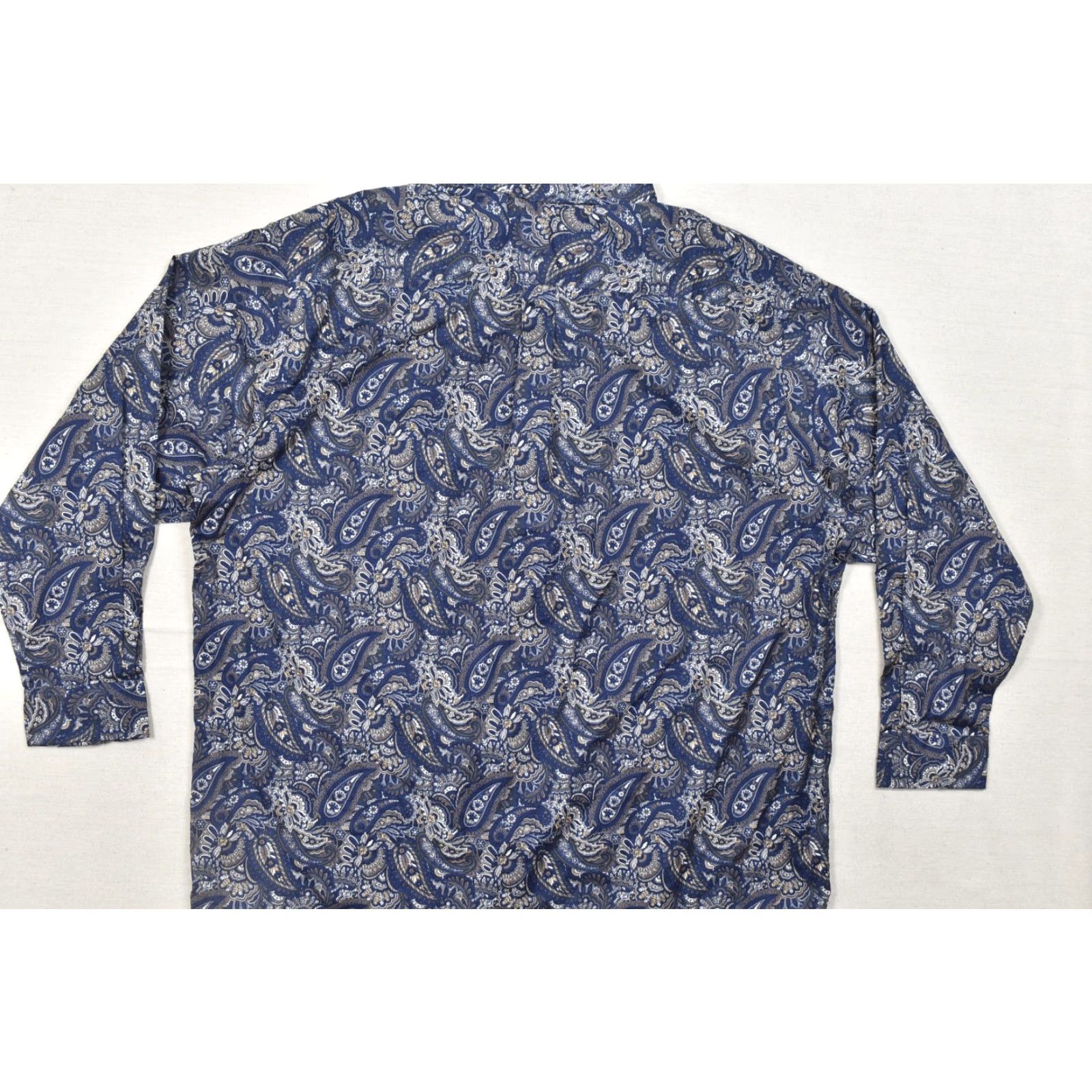 Roundtree & Yorke VINTAGE Roundtree & Yorke Luxury Cotton Paisley Blue Button Down Shirt Mens 3XT NEW Size US XXL / EU 58 / 5 - 8 Thumbnail