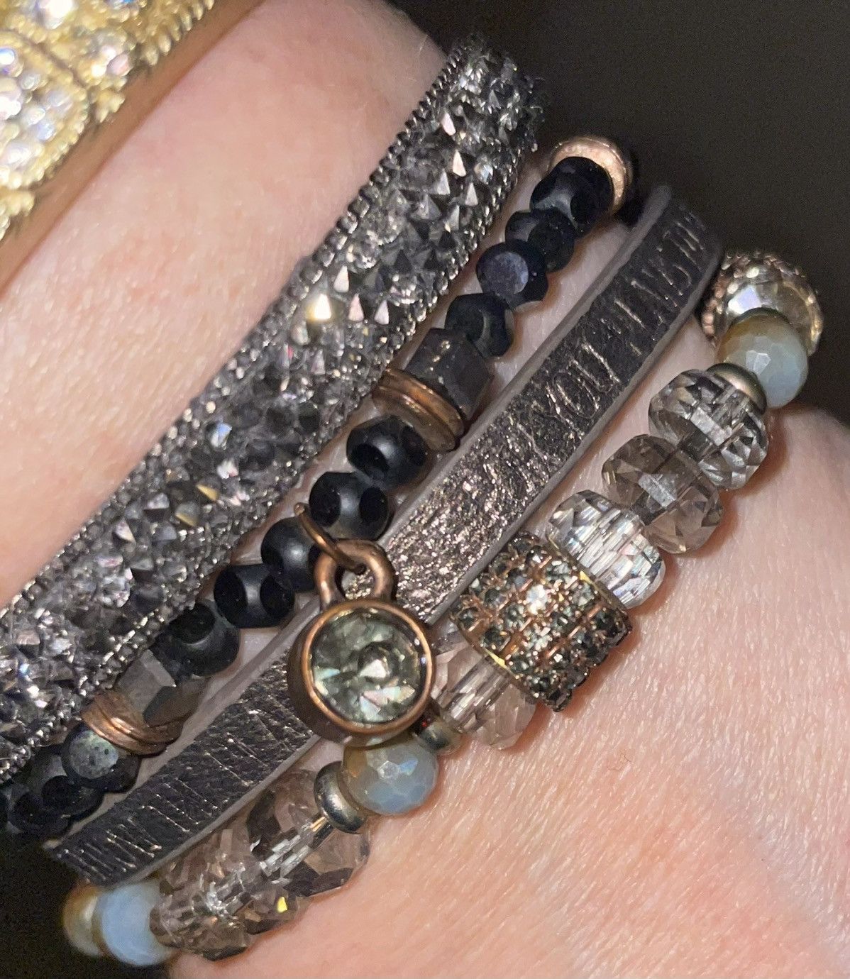 Vintage Good Work(S) Four Strand Bling Bracelet Size ONE SIZE - 5 Thumbnail