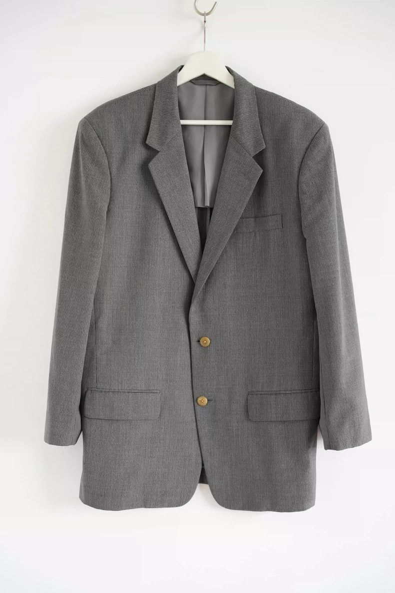 90s yohji yamamoto ジャケット Yohji Yamamoto 90s Black Gray Striped Suit