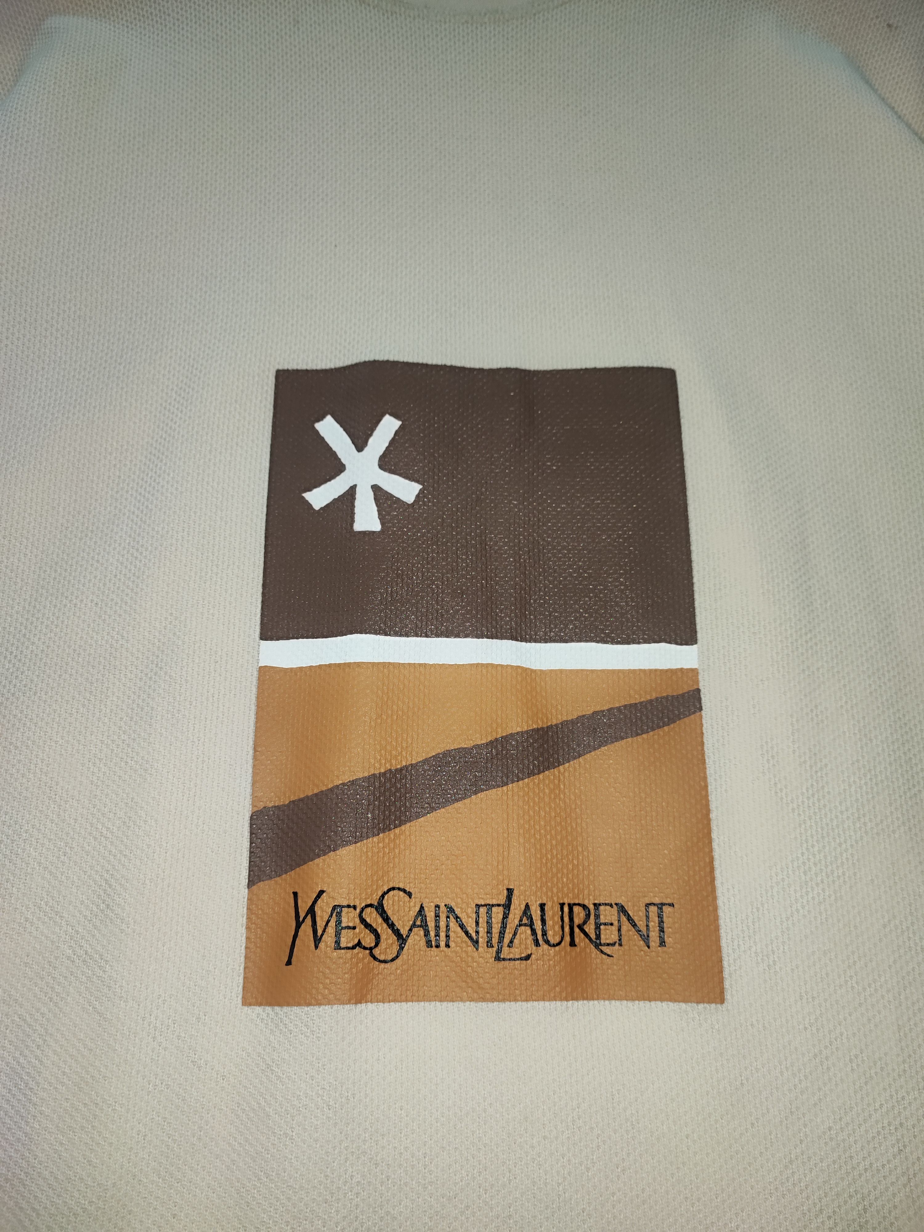 Yves Saint Laurent VINTAGE Yves Saint Laurent Big Logo T-Shirt Cream Archive Size US M / EU 48-50 / 2 - 5 Thumbnail