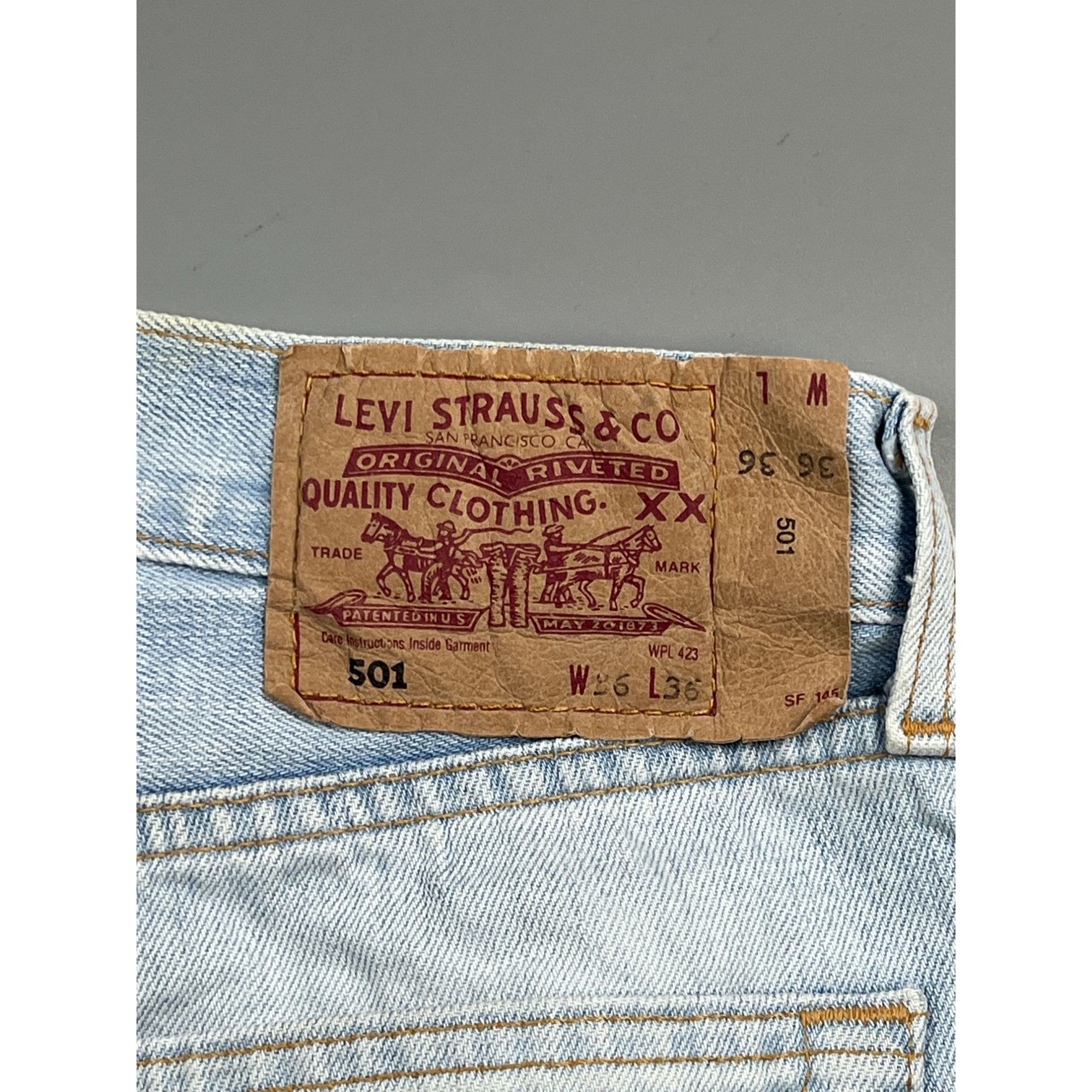Levi's Levi’s 501 Acid Light Wash Denim Jeans Pants (Y0897) Size US 36 / EU 52 - 12 Thumbnail