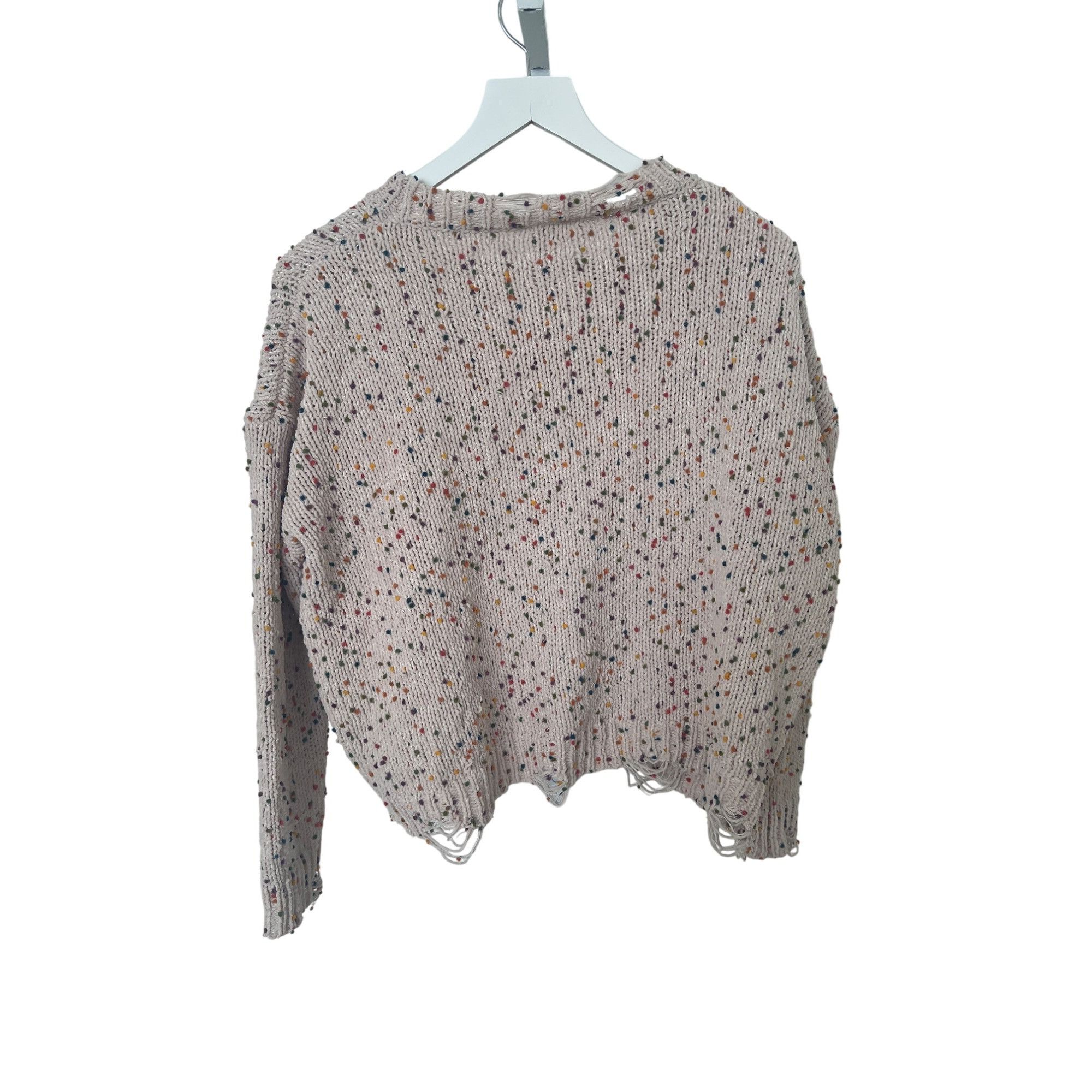 Anthropologie Entro Anthropologie Cream Distressed Sweater Size M / US 6-8 / IT 42-44 - 3 Thumbnail
