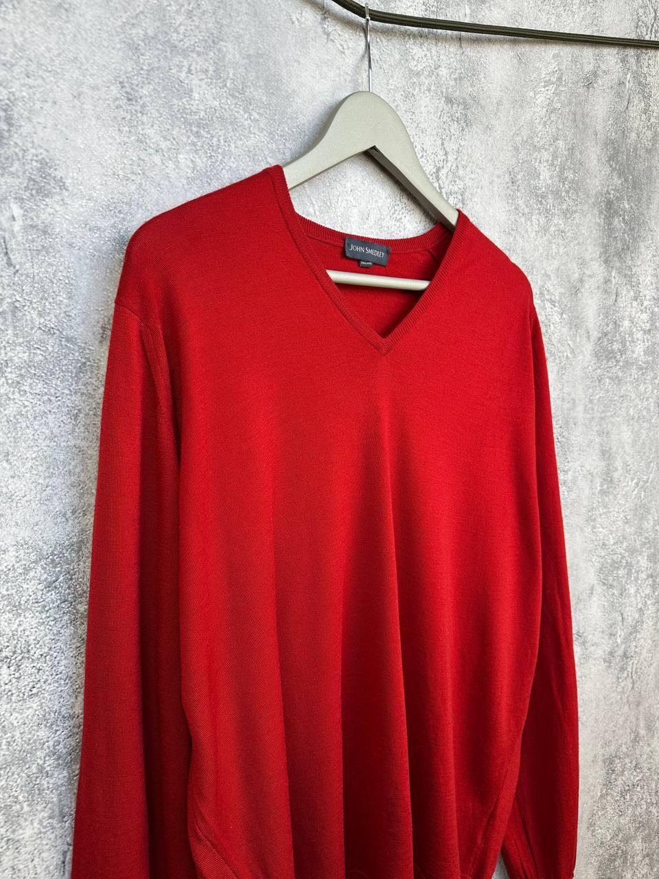 John Smedley John Smedley Merino Wool Sweater Red V-Neck Jumper Size US XXL / EU 58 / 5 - 3 Thumbnail