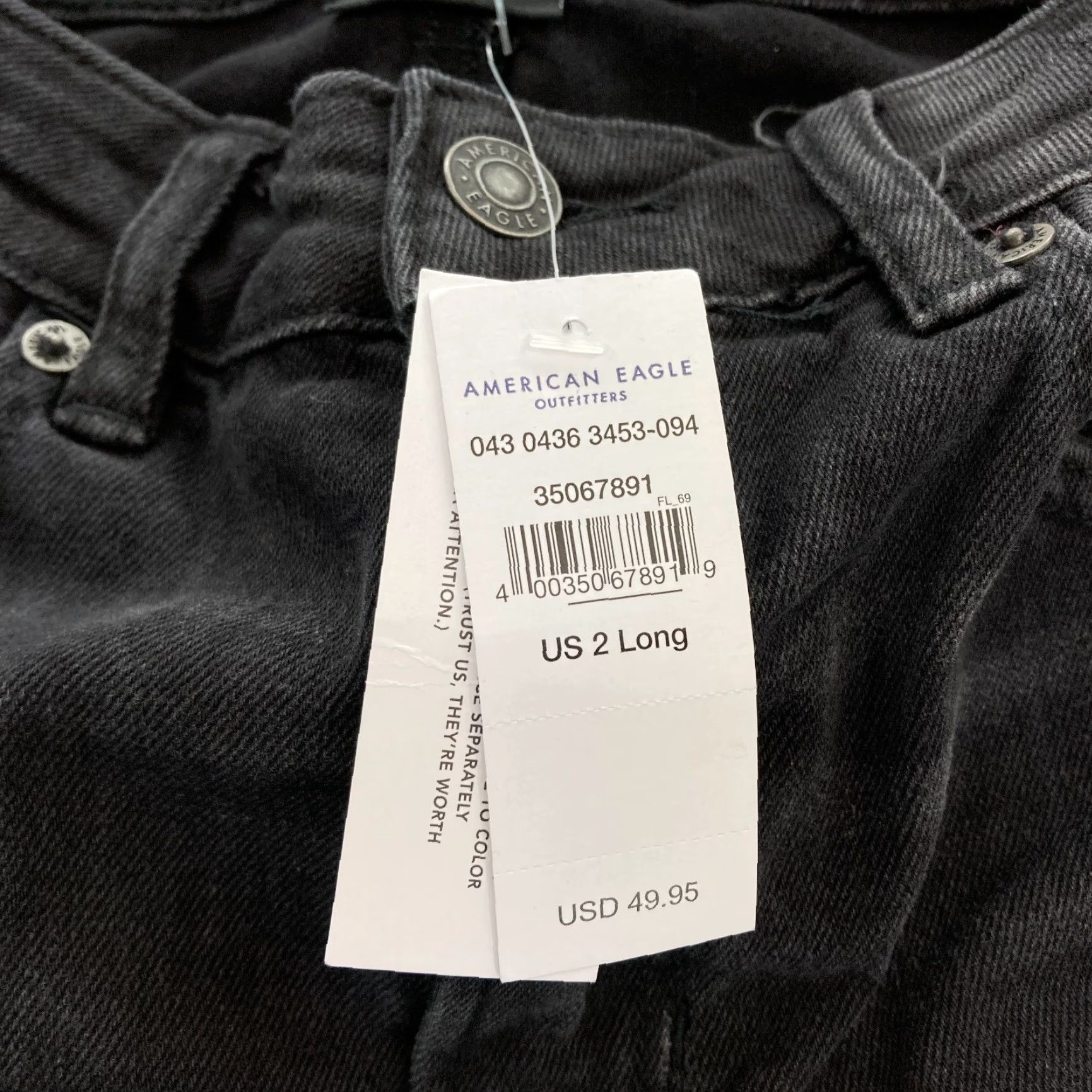 American Eagle Outfitters American Eagle Outfitters Mom Jean Women's 2 Long Black Stretch Denim NWT Comfort Waist Jeans 5-Pocket Slim Tall Boys? Size 26" / US 2 / IT 38 - 7 Thumbnail