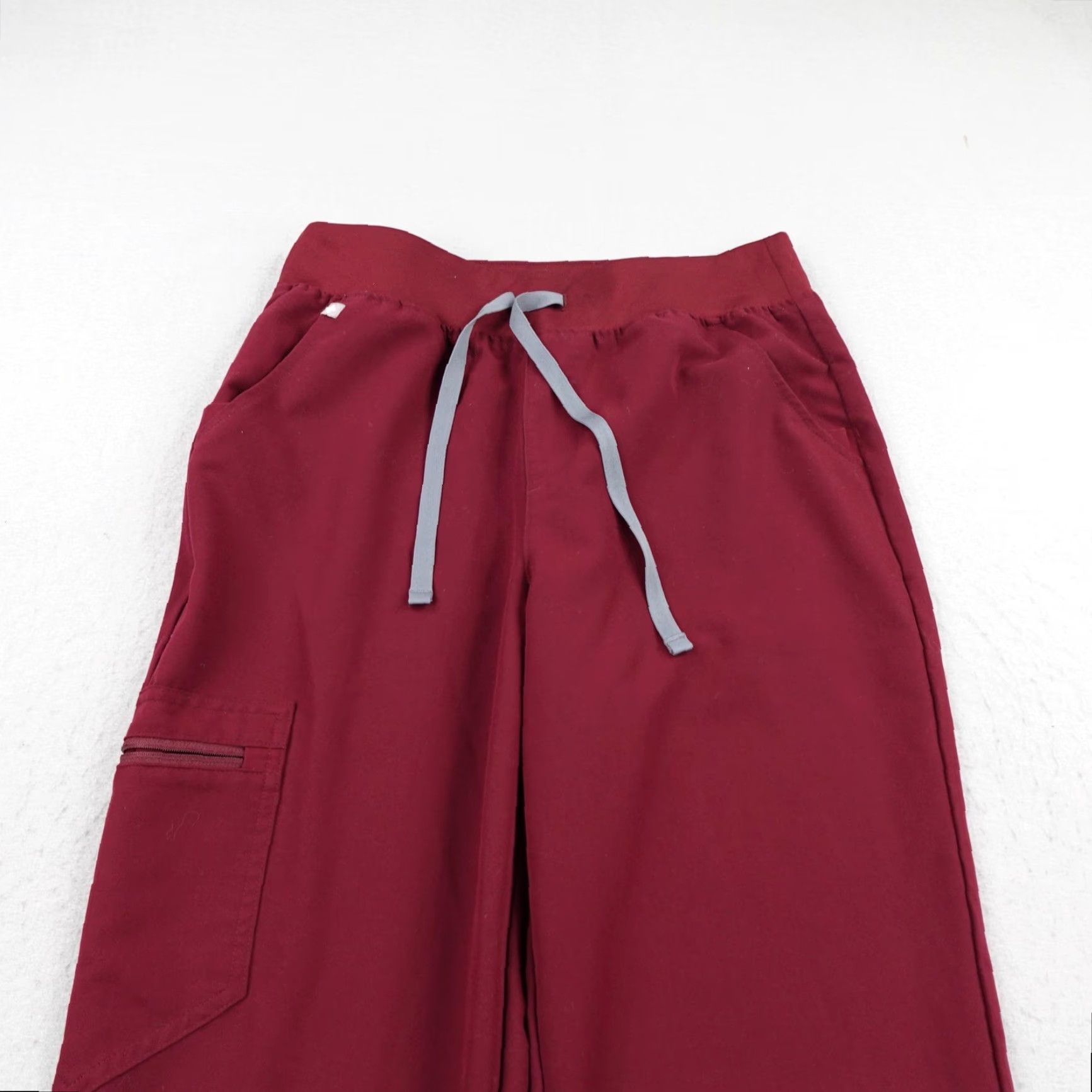 Vintage FIGS Scrub Pants Womens Medium Tall Red High Waisted Zamora Jogger Bottoms Nurse Size 32" / US 10 / IT 46 - 2 Thumbnail