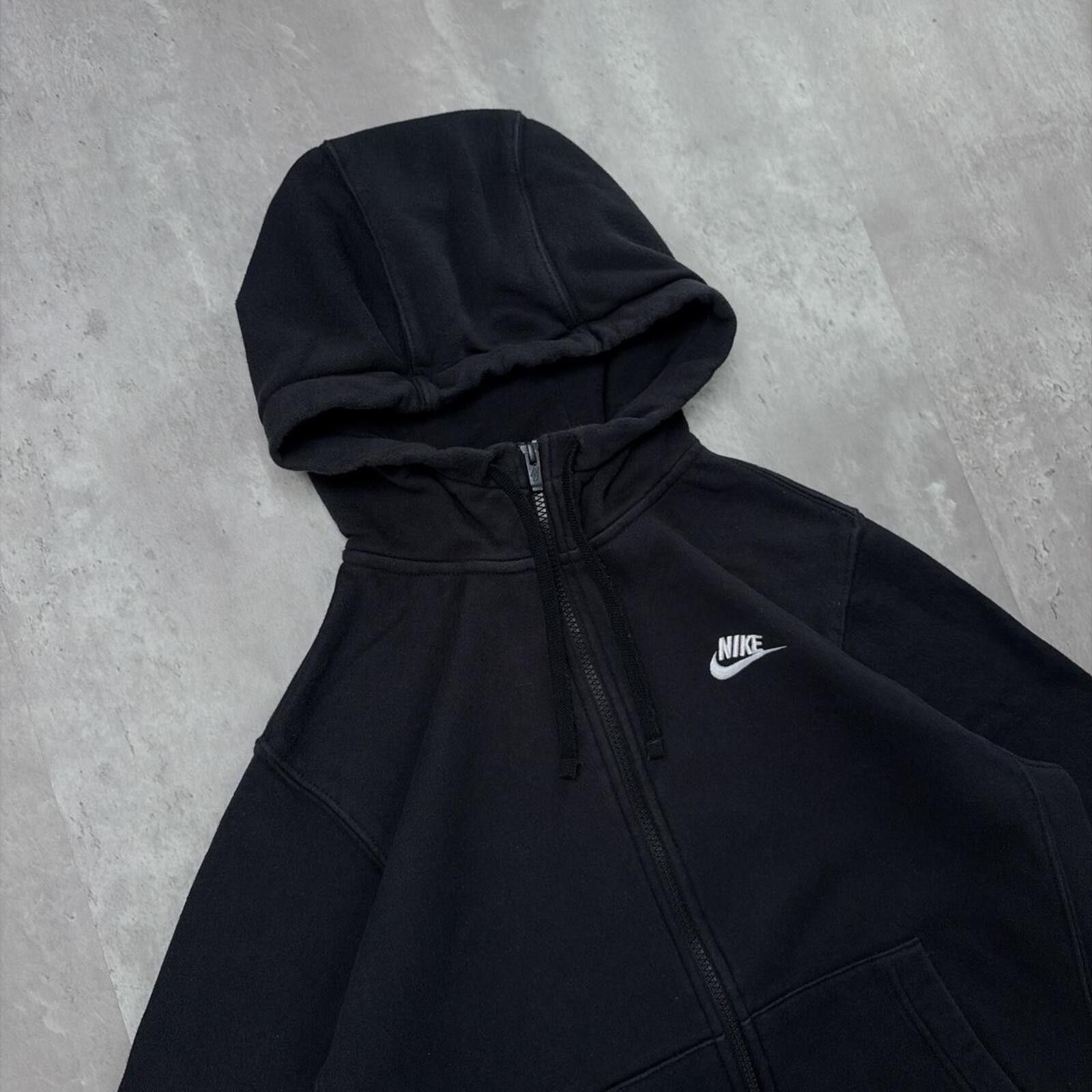 Nike Y2K Black Nike Swoosh Grunge Skater Zip Up Hoodie Size US S / EU 44-46 / 1 - 4 Thumbnail