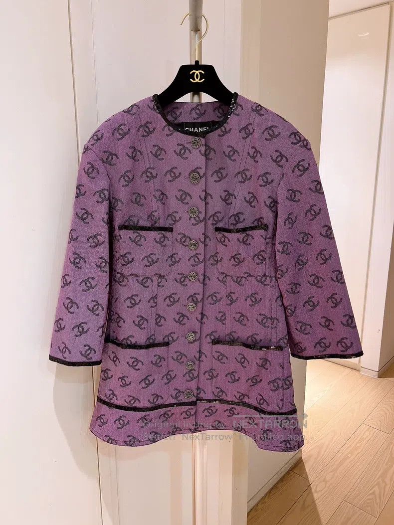 Chanel Chanel 22S spring and summer full logo denim jacket four-p Size XXS / US 00 / IT 34 - 1 Thumbnail
