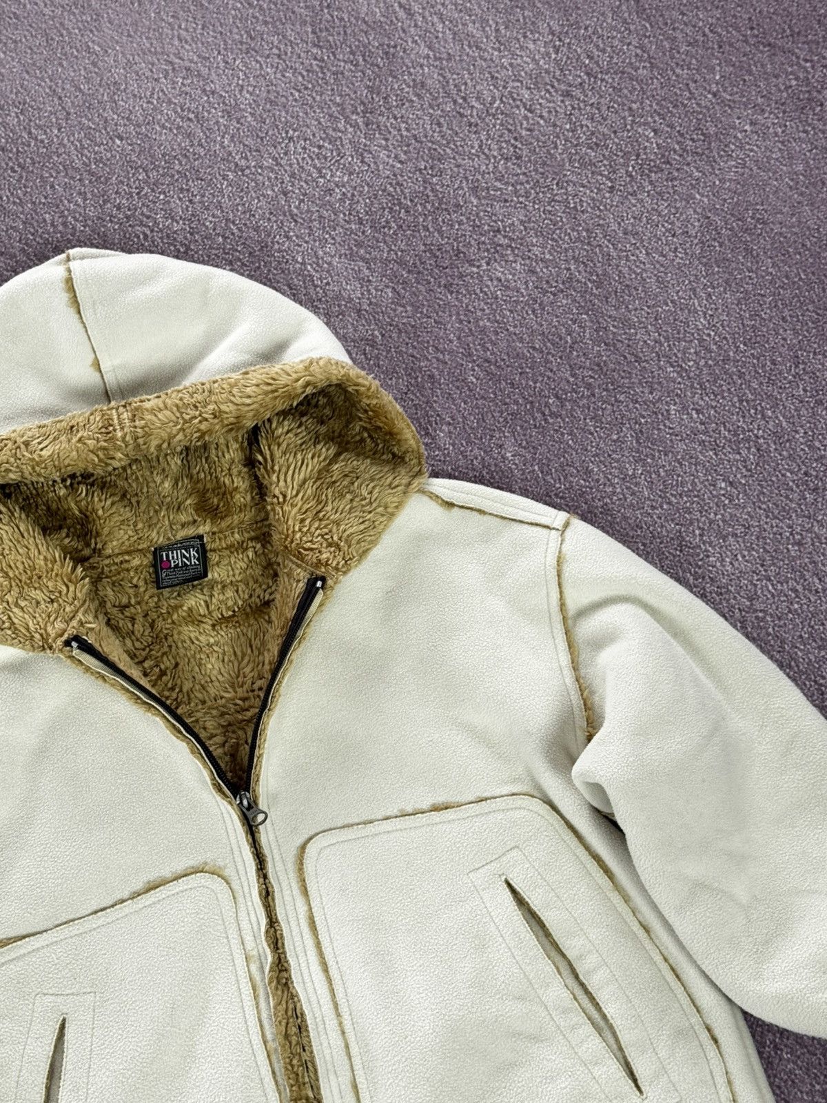 Japanese Brand Y2K Japanese Vibe Glamour Fuzzy Zip Up Hooded Jacket Size M / US 6-8 / IT 42-44 - 7 Thumbnail