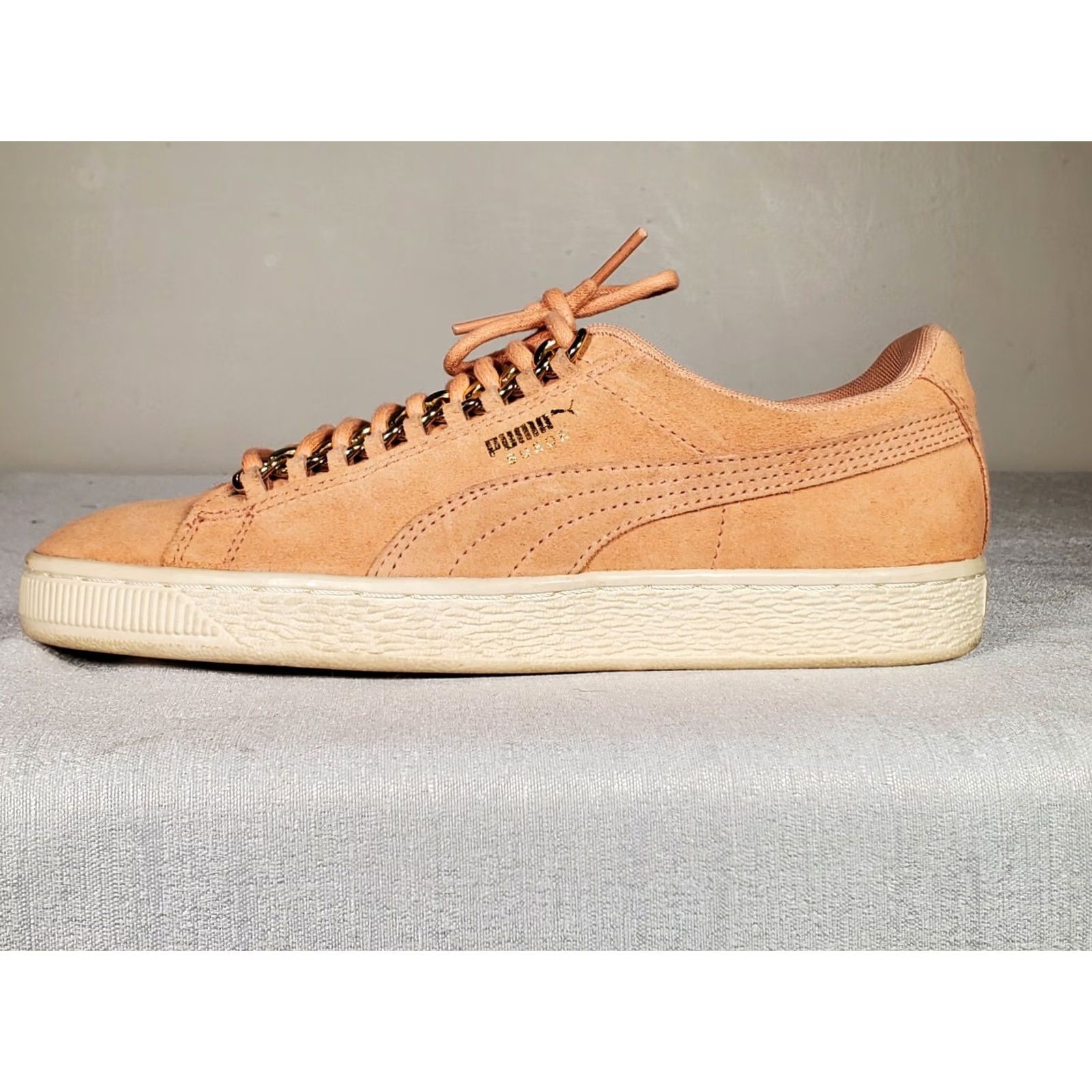 Puma PUMA Suede Classic X-Chain Sneakers Dusty Coral Rose Gold Women's US 7.5 Sneakers L o w T o p Chain Lace Eyelets Comfort Size US 8 / IT 38 - 4 Thumbnail