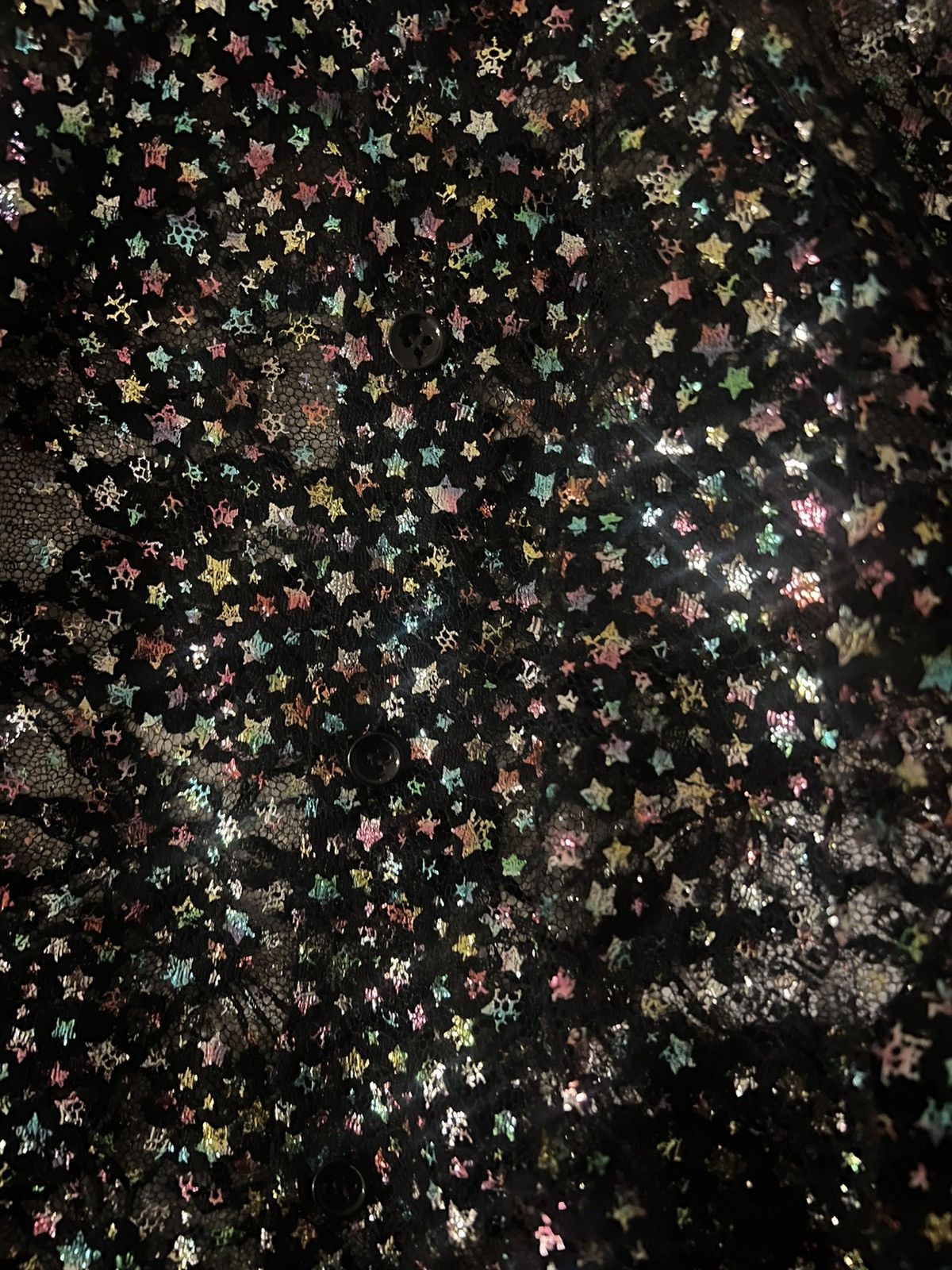 Hedi Slimane × Saint Laurent Paris S/S16 Floral Lace Sheer Multicolor Star Button Up Shirt Size M / US 6-8 / IT 42-44 - 3 Thumbnail