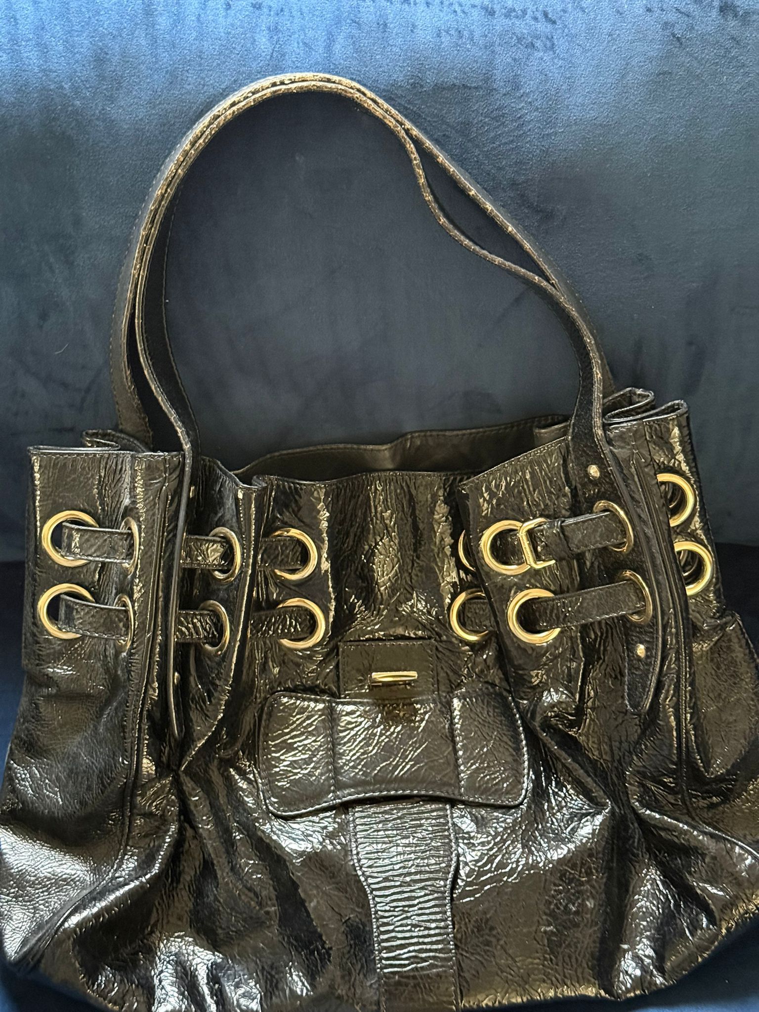 Jimmy Choo Jimmy Choo Ramona Black Patent Leather Shoulder Bag Size ONE SIZE - 1 Thumbnail