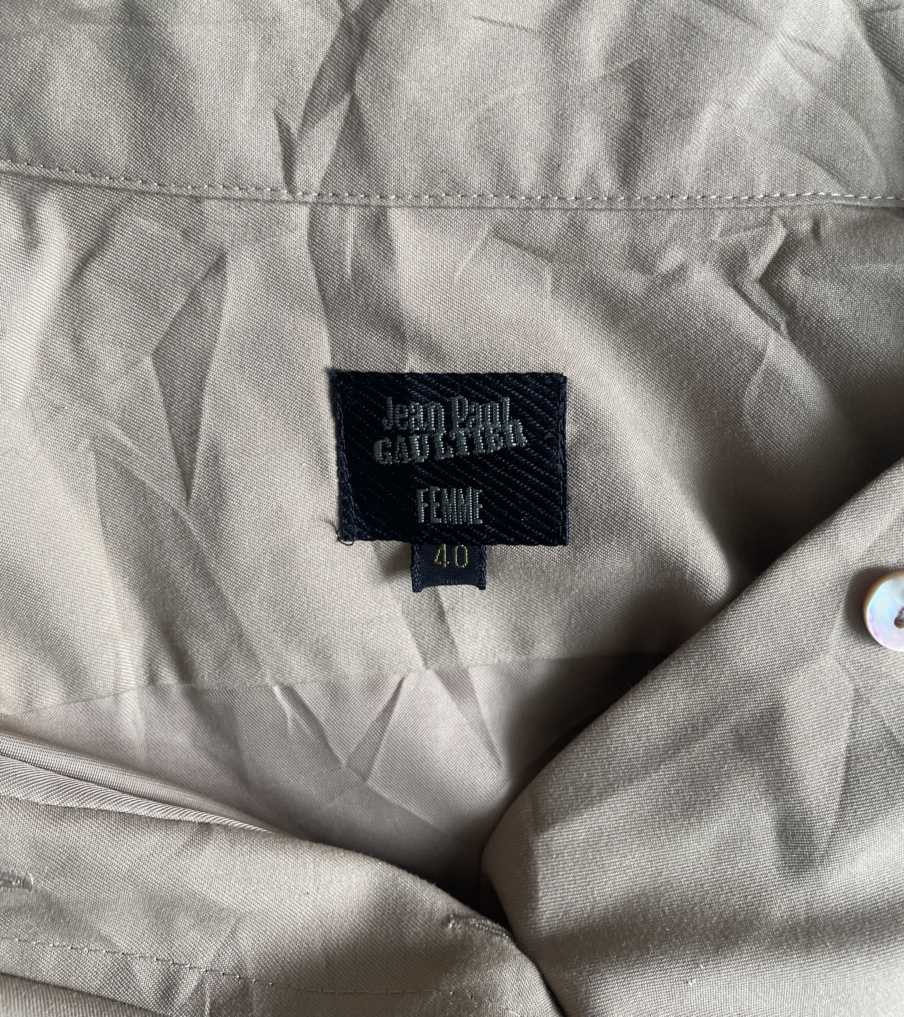 Jean Paul Gaultier Jean Paul Gaultier Beige Button Down Shirt Size US M / EU 48-50 / 2 - 7 Thumbnail