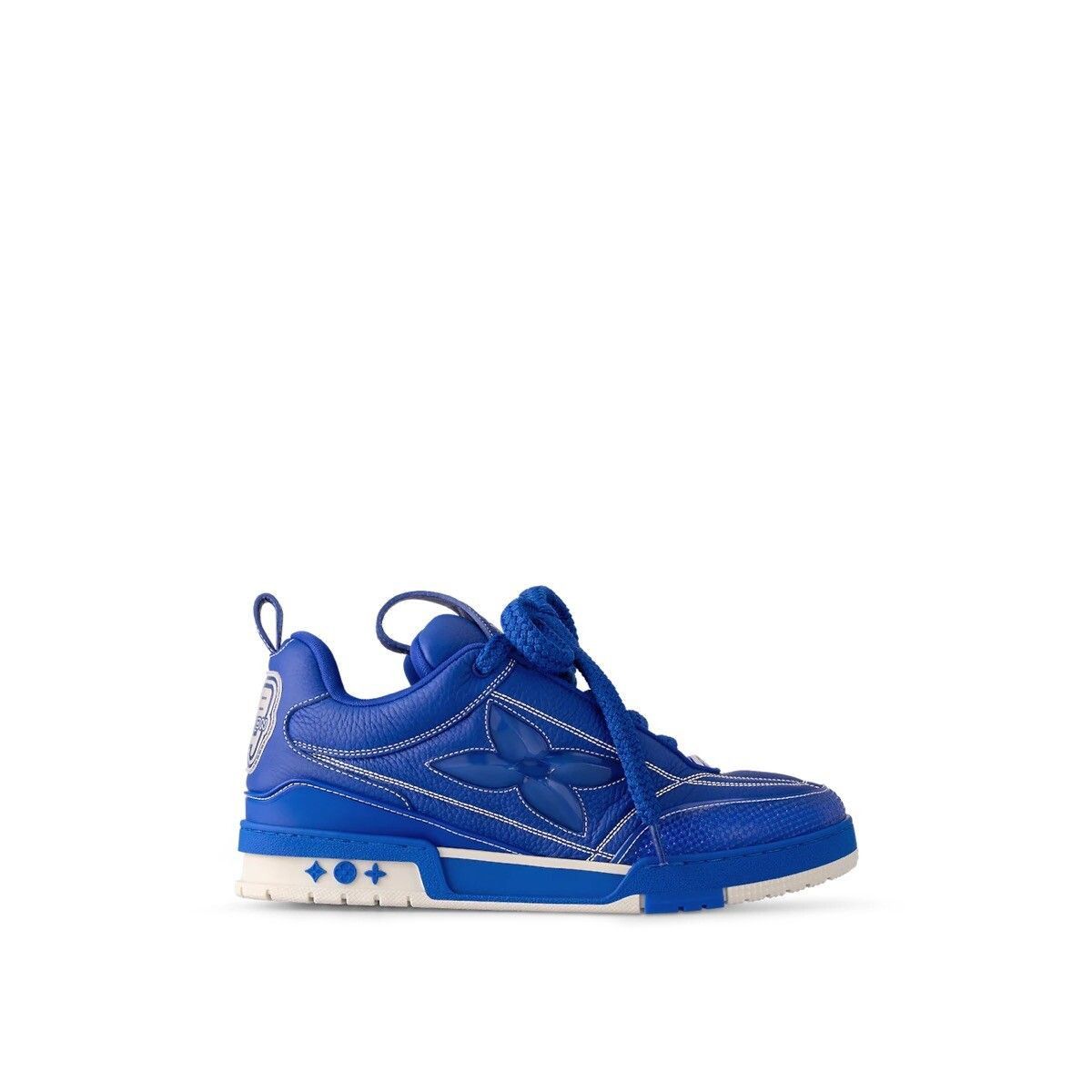 image of Louis Vuitton Lv Skate Sneakers Leather Monogram Logo In Blue, Men's (Size 6)