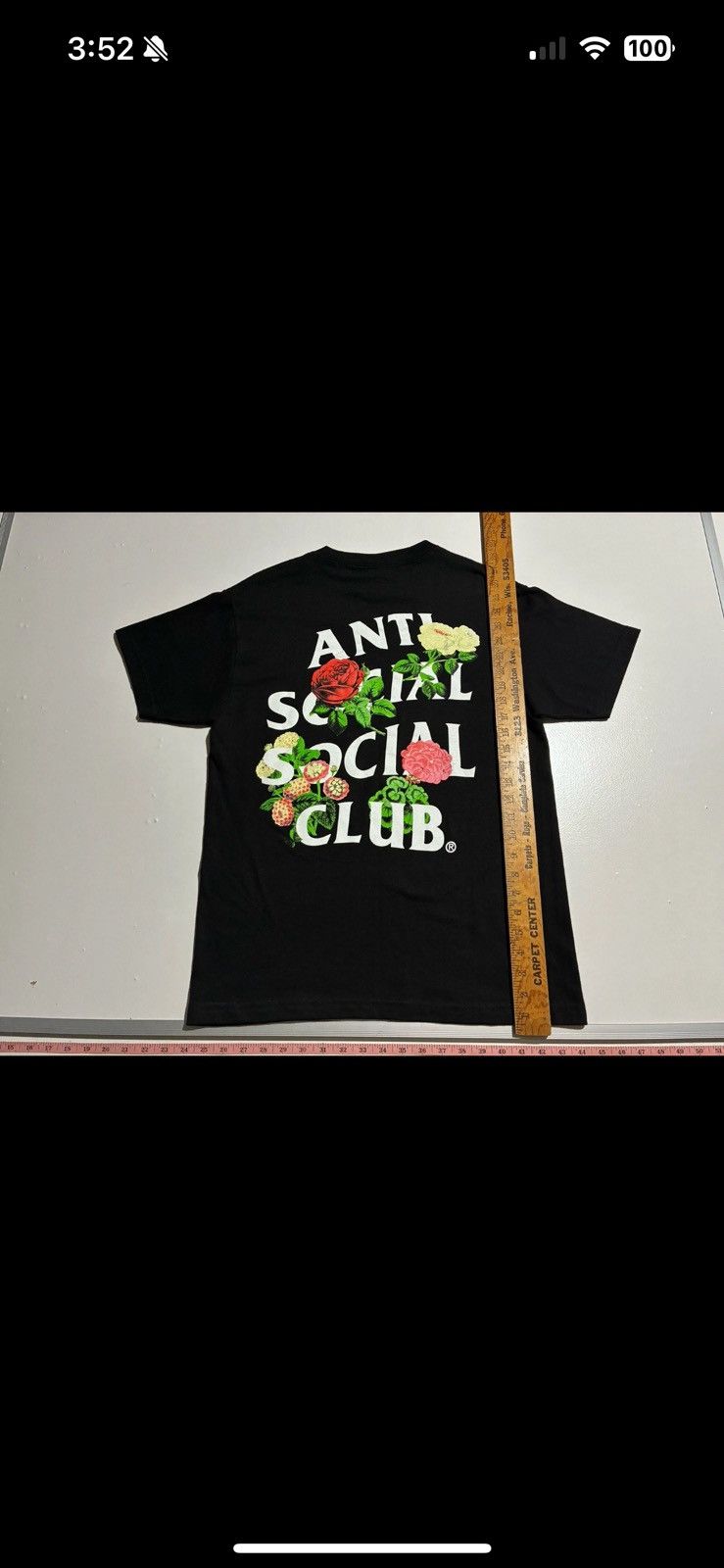 Anti Social Social Club Anti Social Social Club Floral Logo Black (M) Graphic Tee Size US M / EU 48-50 / 2 - 5 Thumbnail