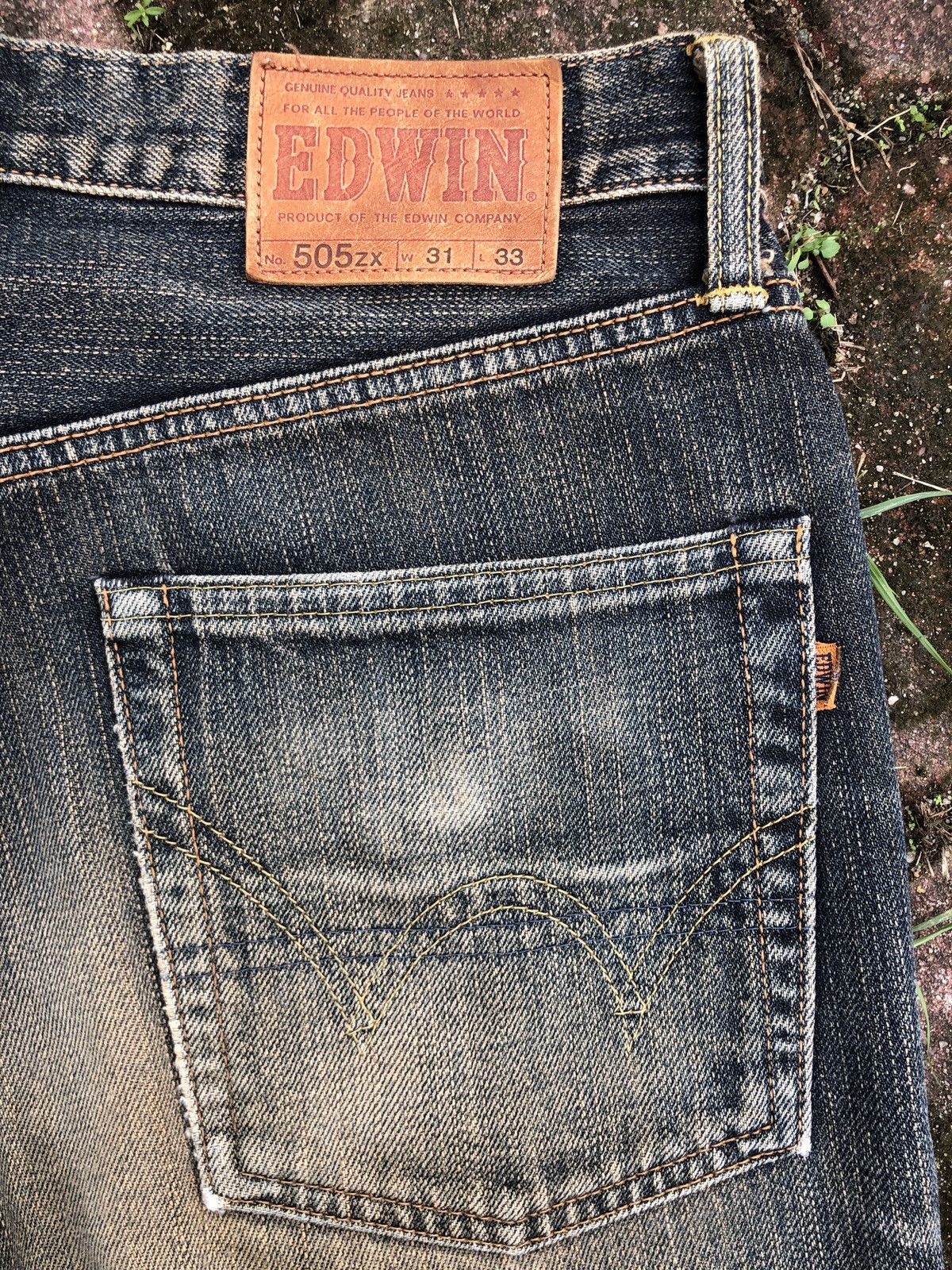 Edwin Vintage 80s Edwin 505 Selvedge Distressed Jeans Size US 33 - 6 Thumbnail
