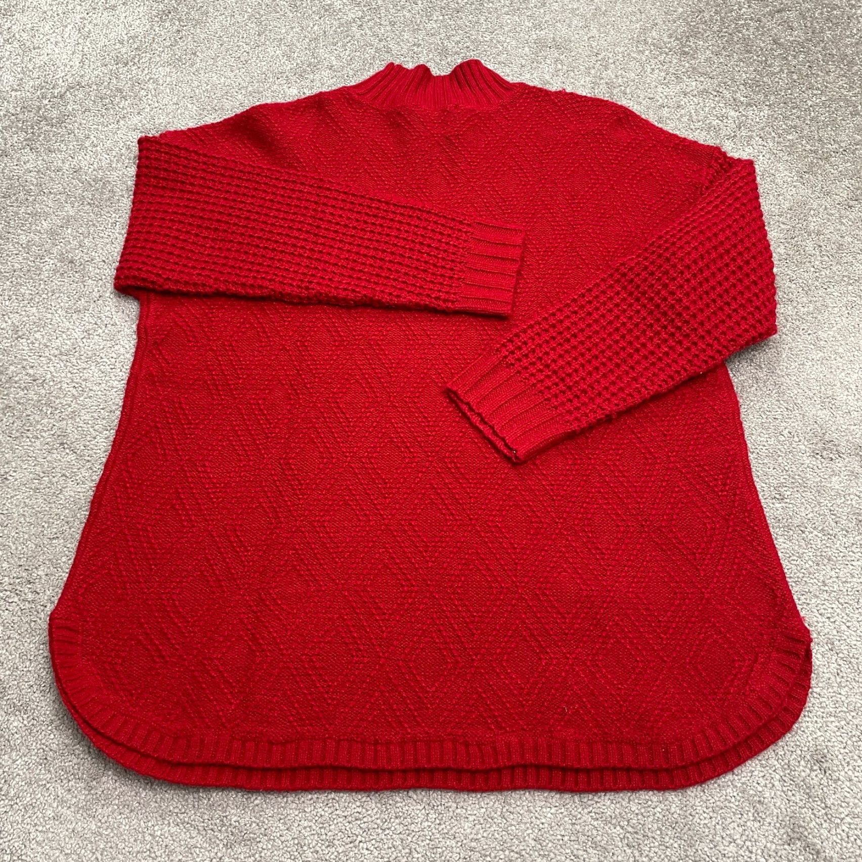 Coldwater Creek Coldwater Creek Sweater Adult PXL Red Mock Neck Knit Solid Breathable Stretch Womens Size XL / US 12-14 / IT 48-50 - 2 Thumbnail
