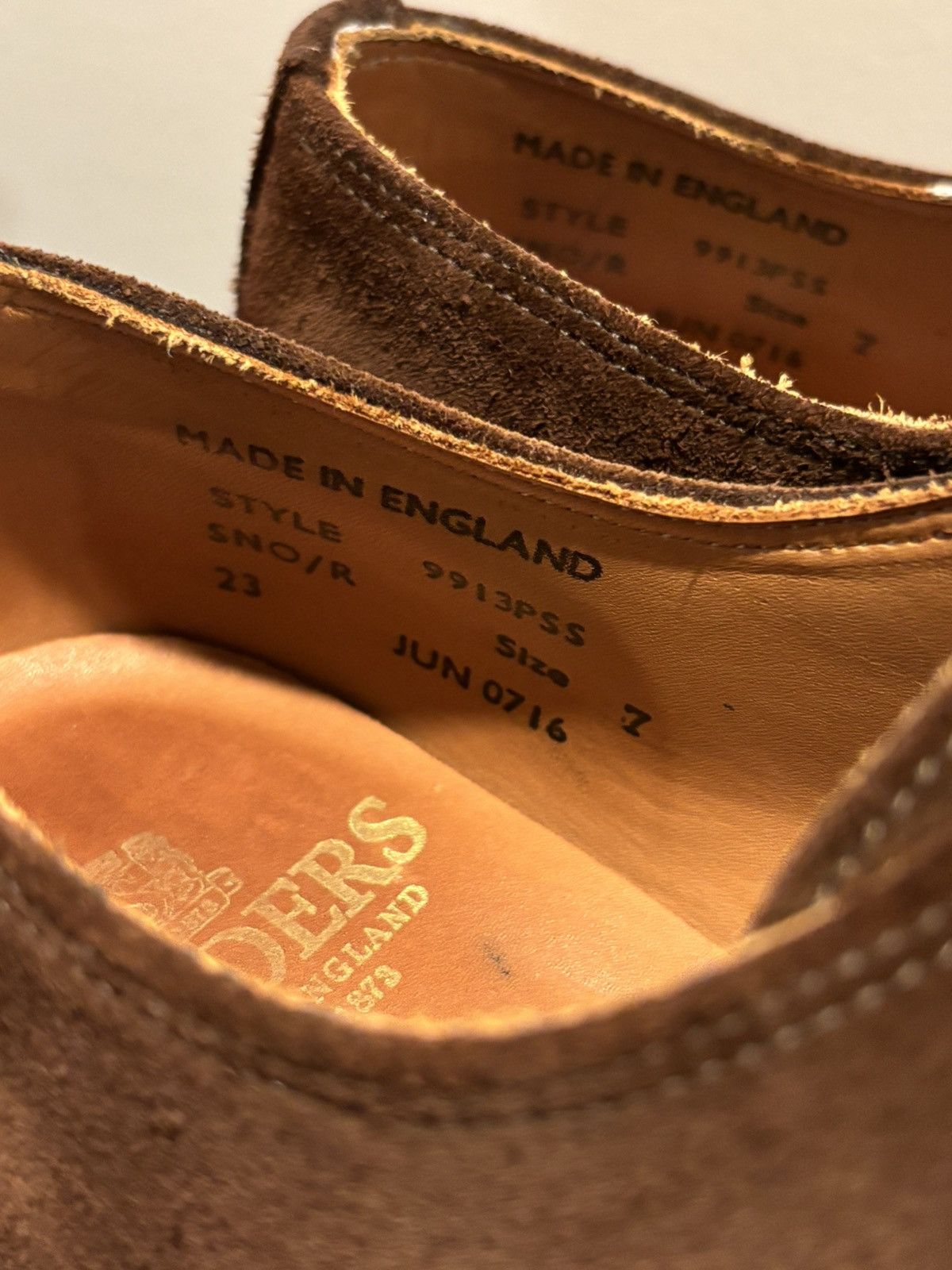 Sanders 150th Aniv. Sanders Brown Polo Snuff Suede Derby Sz UK7/US8 Size US 8 / EU 41 - 6 Thumbnail