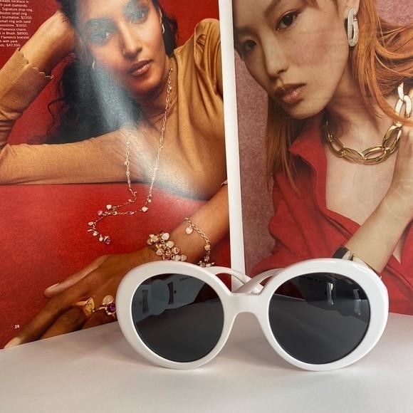 Versace 🤍🤍🔥🔥New - VERSACE Dark Gray Round Ladies Sunglasses VE4 Size ONE SIZE - 4 Thumbnail