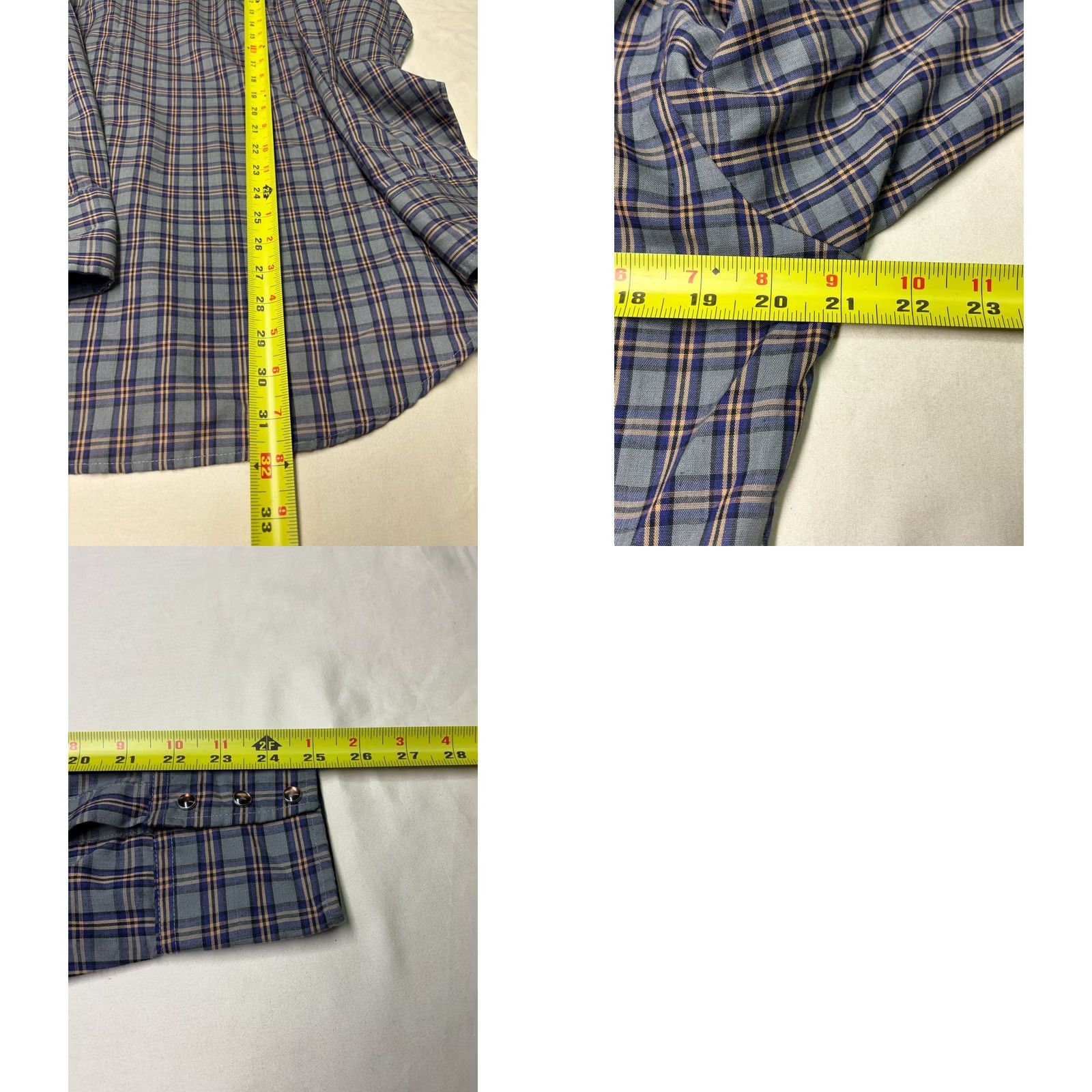 Vintage Kenny Rogers Western Collection by Karman Plaid Snap Front Mens 15.5 34 Made USA Shirt Long Sleeve Blue Plaid Cowboy Shirt Mens Size US M / EU 48-50 / 2 - 8 Thumbnail