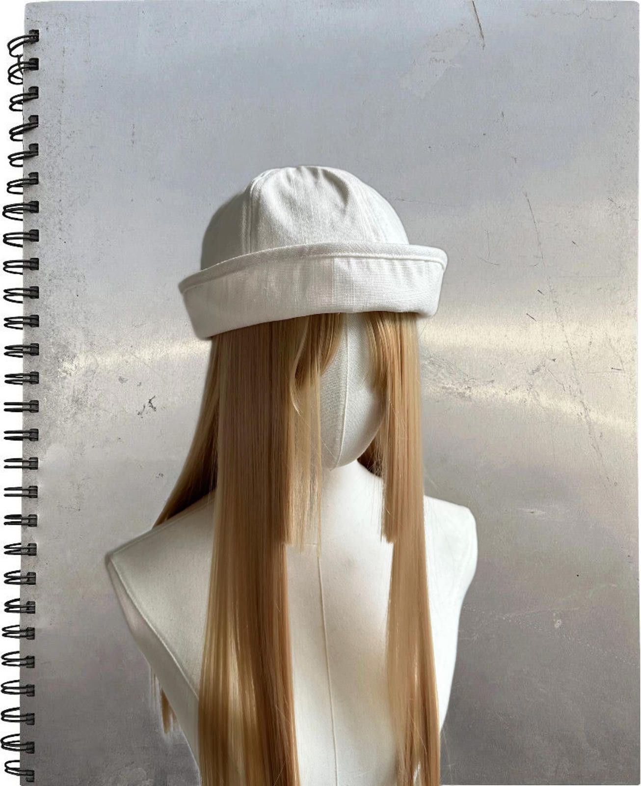 Japanese Brand Retro Wht Linen Beret Sailor Hat – Y2K French Girl Aesthetic Size ONE SIZE - 1 Thumbnail