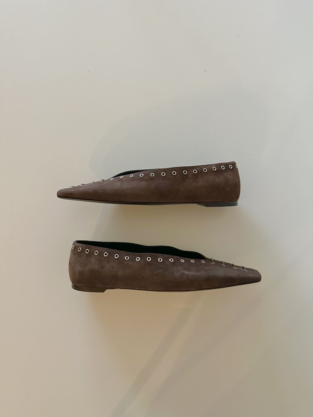 Toteme Toteme Suede Lace Up Ballerinas Ballet Flats Brown 40 US 10 Size US 10 / IT 40 - 3 Thumbnail