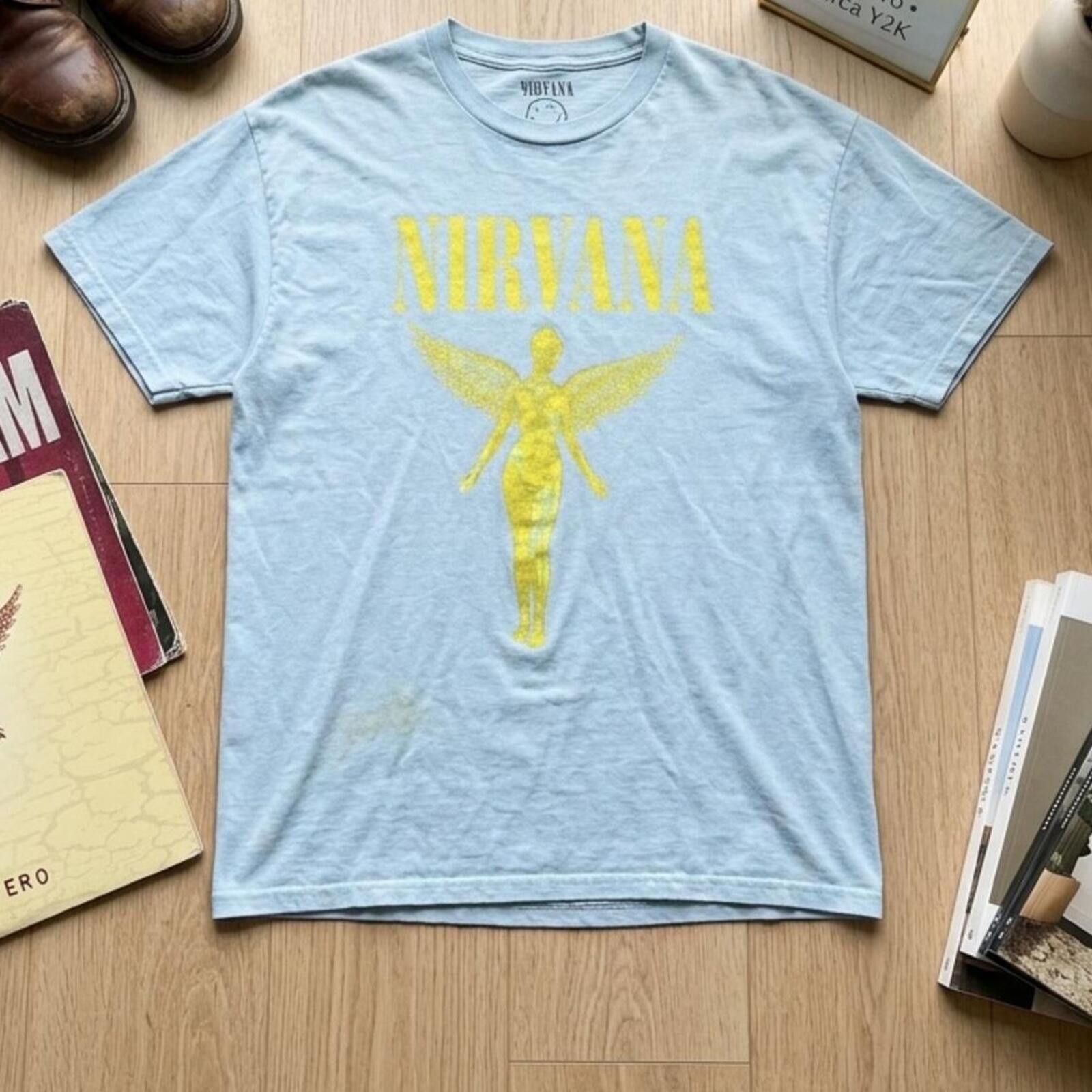 Nirvana Nirvana In Utero Angel Blue Yellow T-Shirt Y2K Grunge L Size US L / EU 52-54 / 3 - 1 Thumbnail