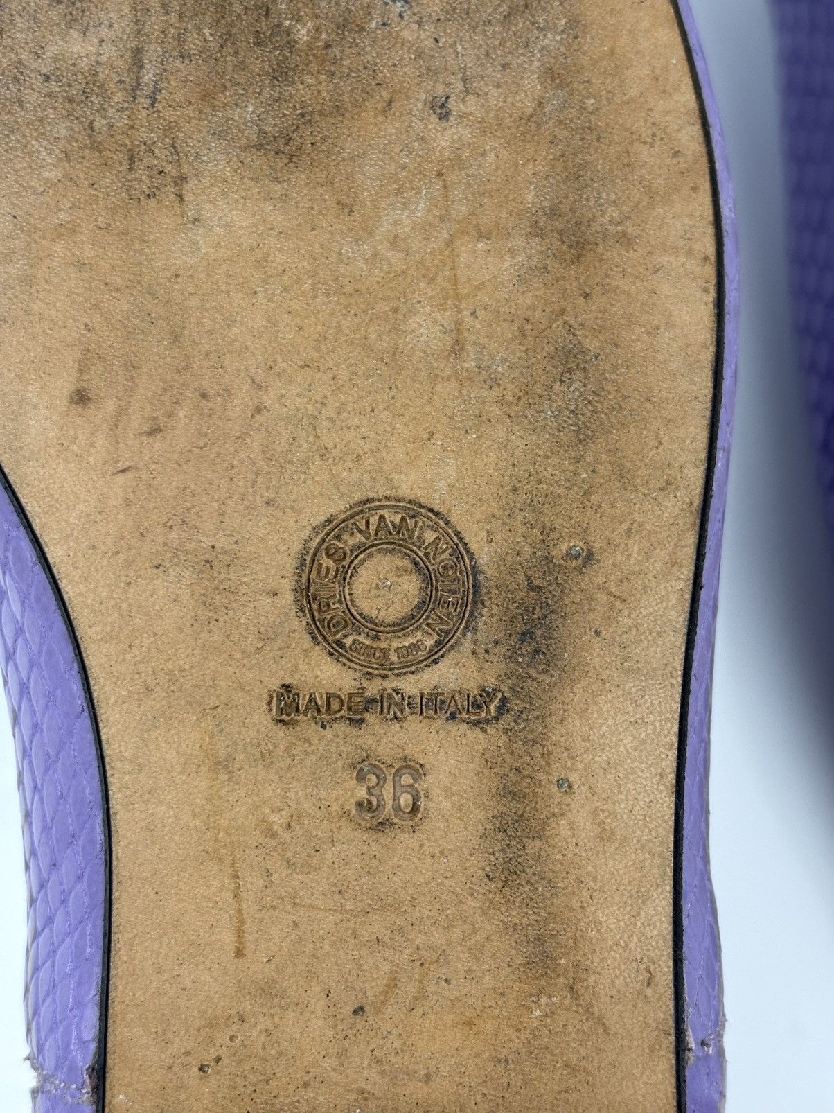 Dries Van Noten Lavander Snakeskin Flats Size US 6 / IT 36 - 8 Thumbnail