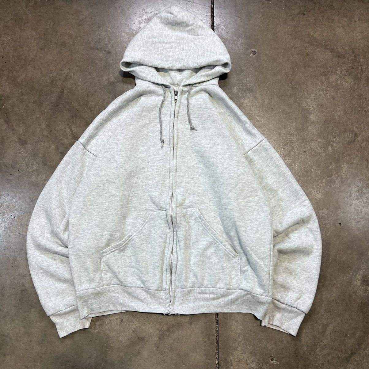 Vintage Vintage 80s Thermal Lined Zip Up Hoodie Boxy Double Layer Size US L / EU 52-54 / 3 - 1 Thumbnail