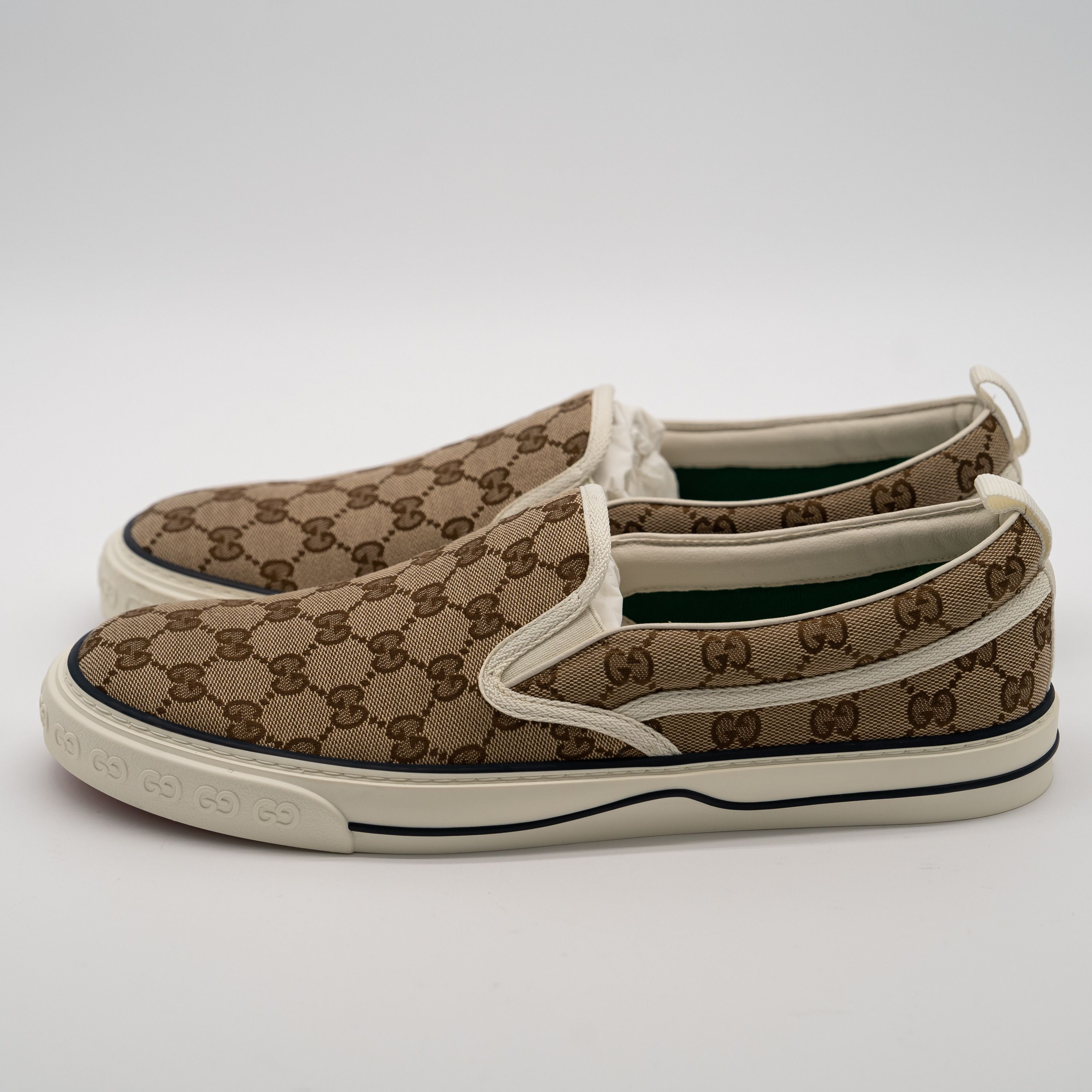 Gucci 13 US Gucci Tennis Slip On Canvas GG Brown Beige Size US 13 / EU 46 - 4 Thumbnail