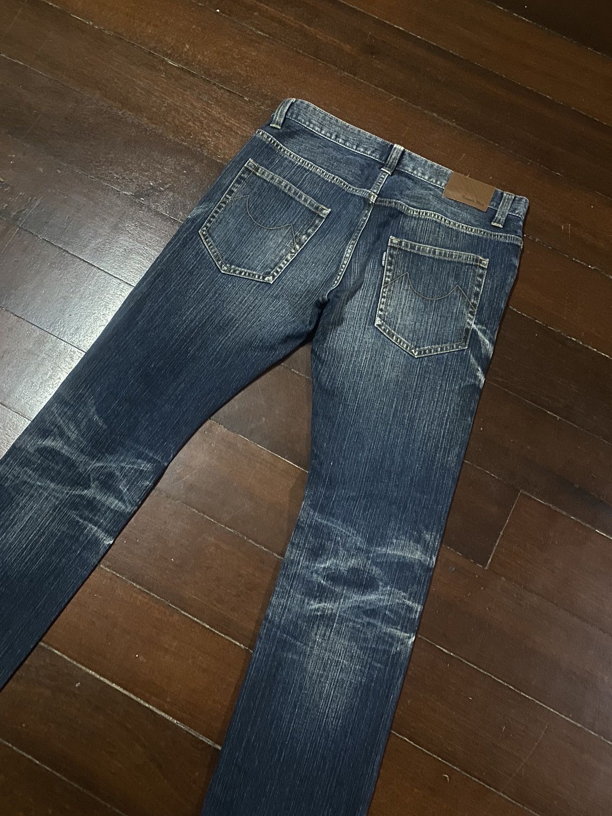 If Six Was Nine FIRE Tornado Mart Flare Denim Pants CLAWMARK DISTRESSED Size US 34 / EU 50 - 16 Thumbnail