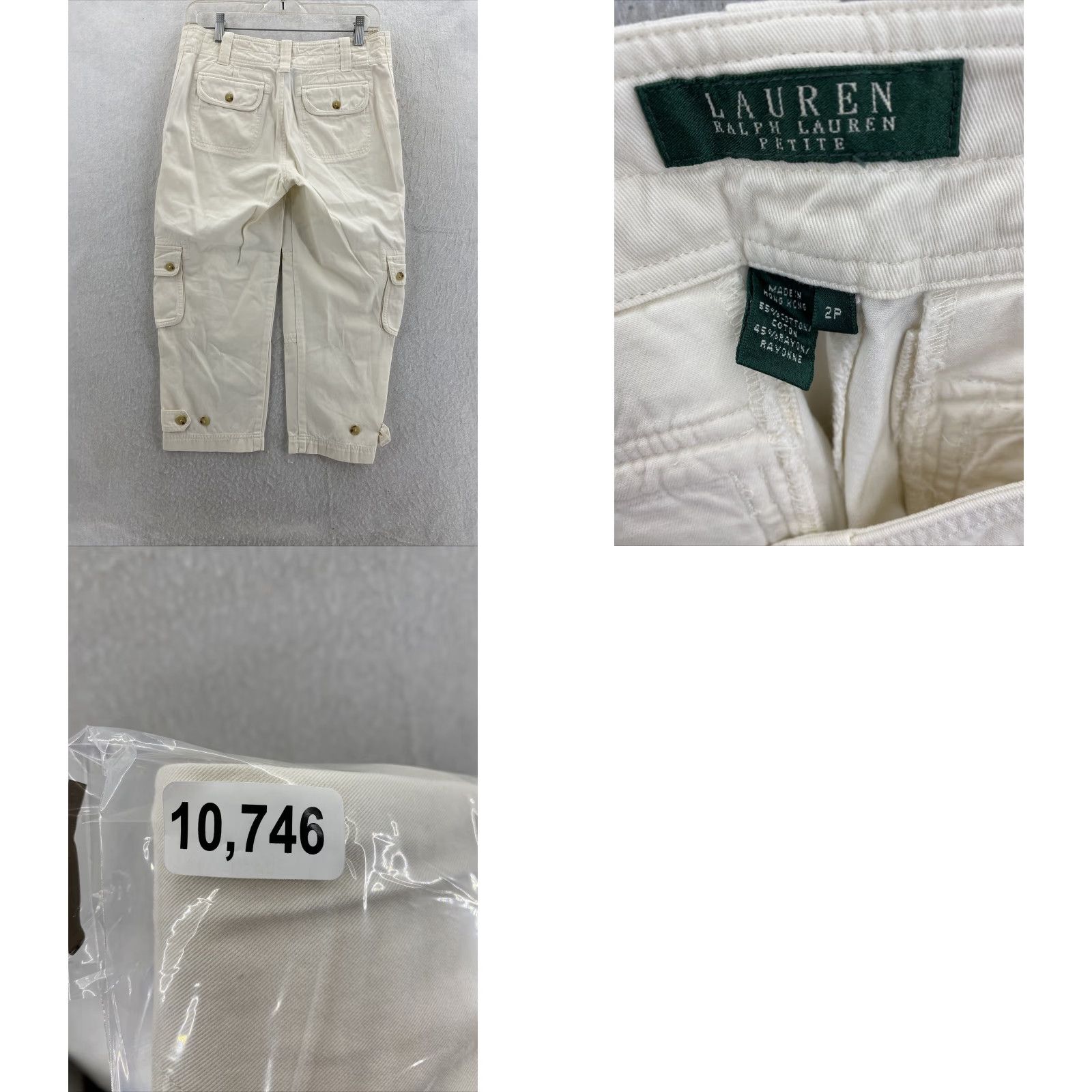 Ralph Lauren Lauren Ralph Lauren Cargo Pants Womens 2P White Khaki Outdoor Hiking Pants - 2P White Cargo Pants Women 90s Style Mens? Size 26" / US 2 / IT 38 - 8 Thumbnail