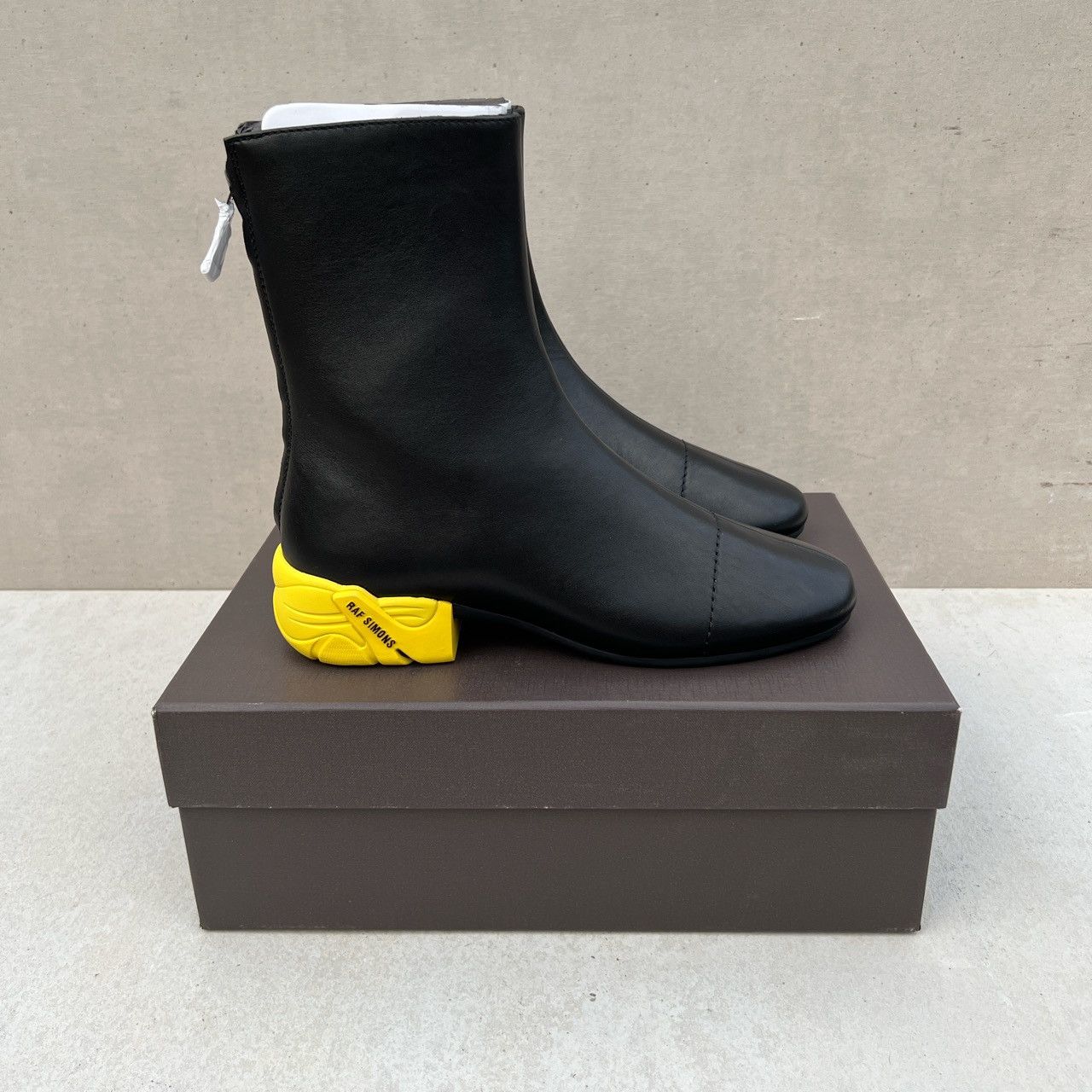 image of Raf Simons Solaris High Boot Womens Black/yellow (Size 9)