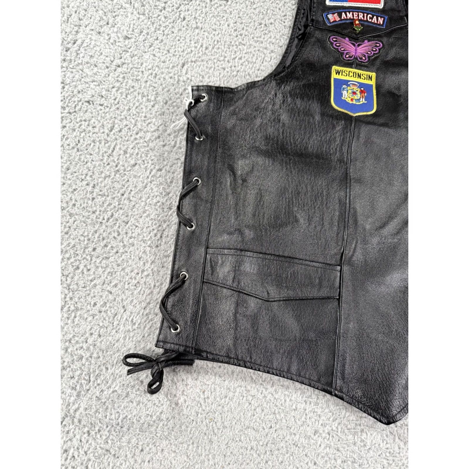 Vintage VINTAGE Leather Motorcycle Vest Mens 3XL Black Club Biker Patch Snake Skull Texas Rally Size US XXL / EU 58 / 5 - 3 Thumbnail