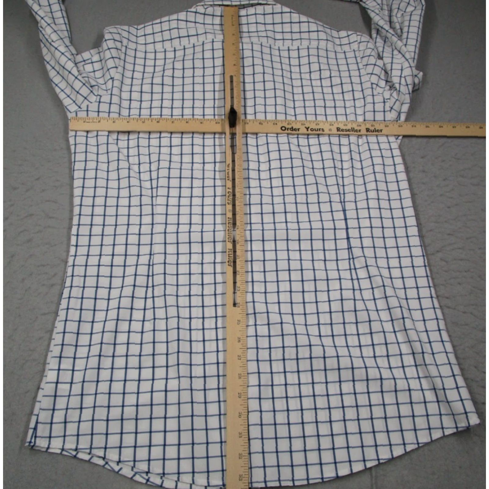 Mizzen+Main Mizzen+Main Shirt Mens Blue Check Long Sleeve Button Up - Big & Tall XL Trim - Polyester Blend - Button Up - City Classic Preppy - Mens Size US XL / EU 56 / 4 - 5 Thumbnail