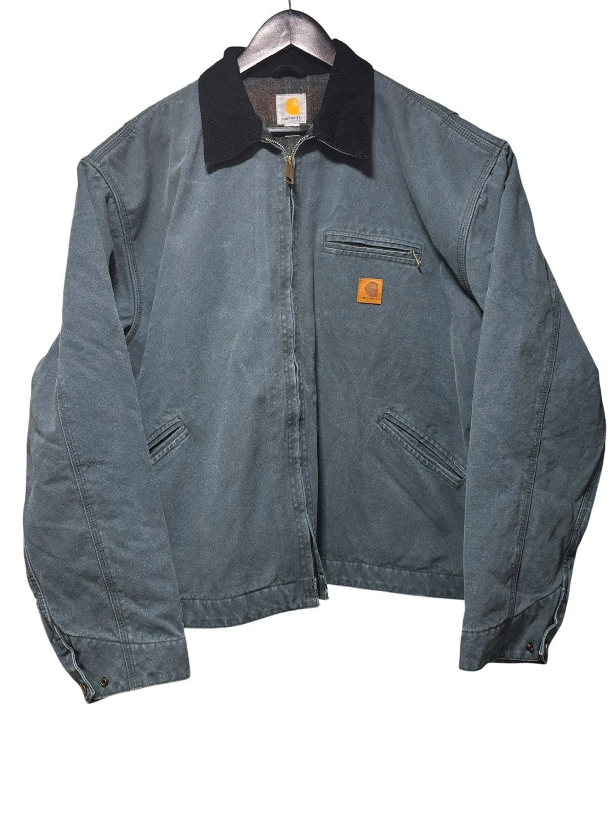 Carhartt Vintage Cahartt Blue Moss Detroit Canvas Jacket Blanket Line Size US XL / EU 56 / 4 - 1 Thumbnail