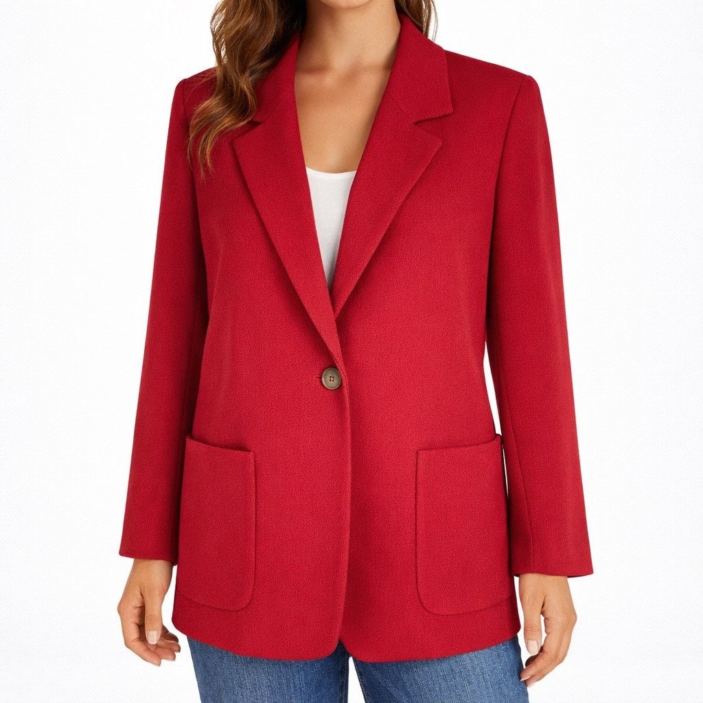 Lands' End Lands' End Wool Cashmere Blend Blazer Red SIze 10 Size L / US 10 / IT 46 - 2 Thumbnail