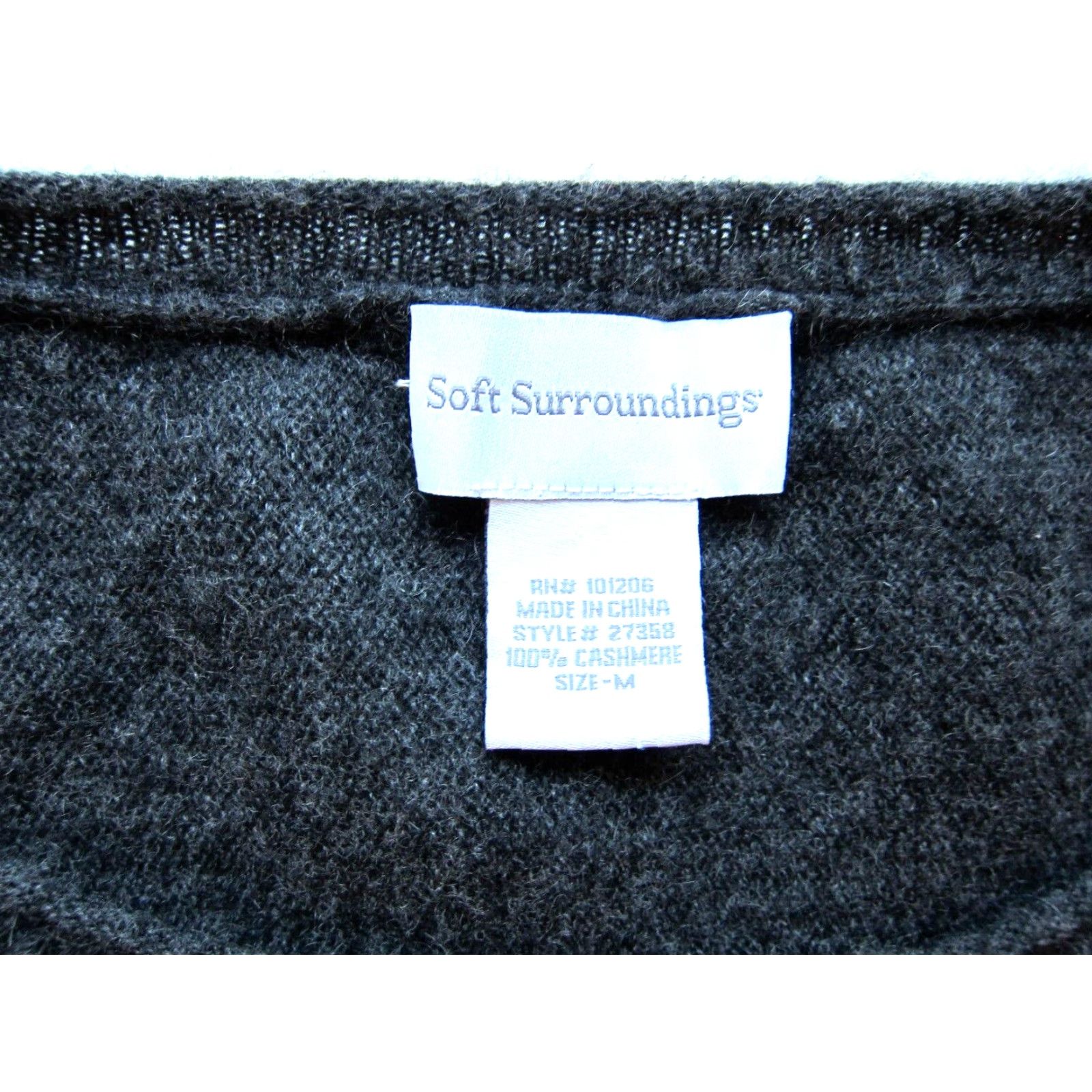 Soft Surroundings Soft Surroundings 100% Cashmere Grey Round Neck Long Sweater M Shirt Womens Size M / US 6-8 / IT 42-44 - 3 Thumbnail