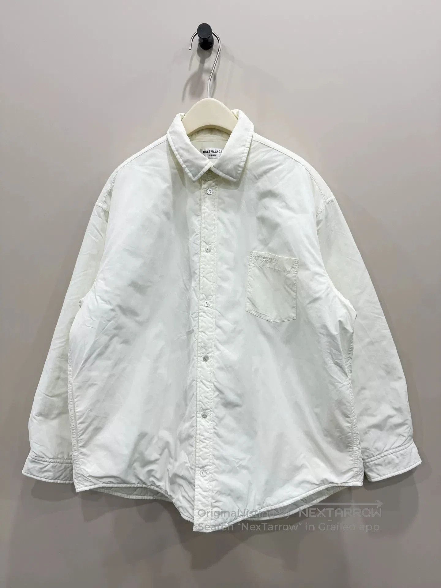 Balenciaga Embroidered Logo Cotton Coat.