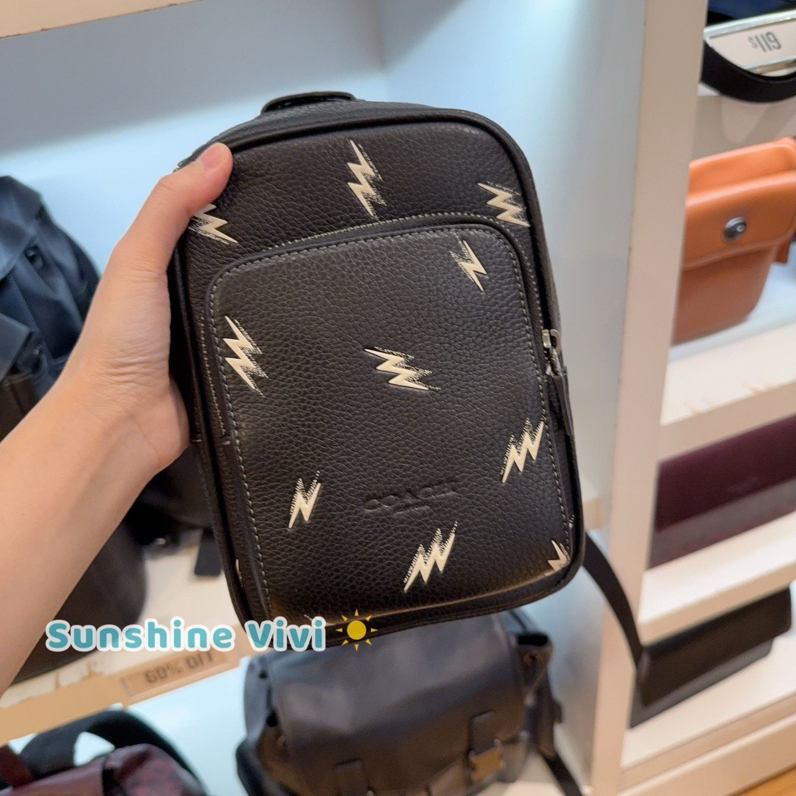 Coach NWT Coach Racer Sling Pack Lightning Bolt CDP84 Black Size ONE SIZE - 1 Thumbnail