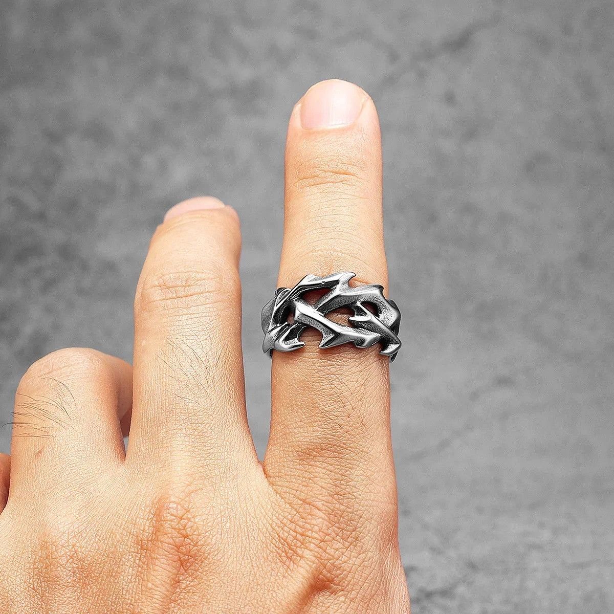 Jewelry Jesus Thorns Crown Ring Streetwear Jewelry Fashion Gift Size ONE SIZE - 3 Thumbnail