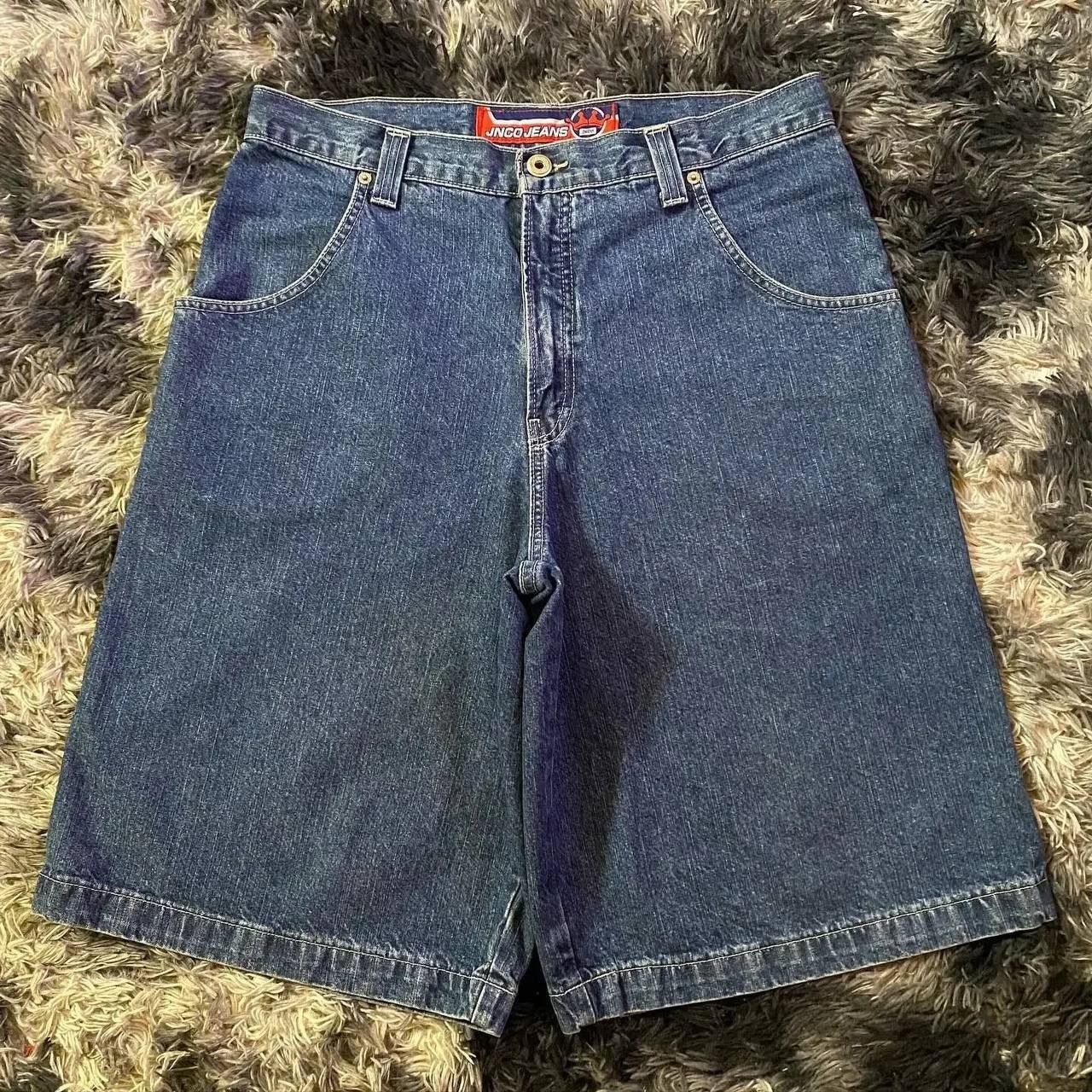 Japanese Brand × Vintage retro embroidered denim shorts Size US 34 / EU 50 - 2 Thumbnail