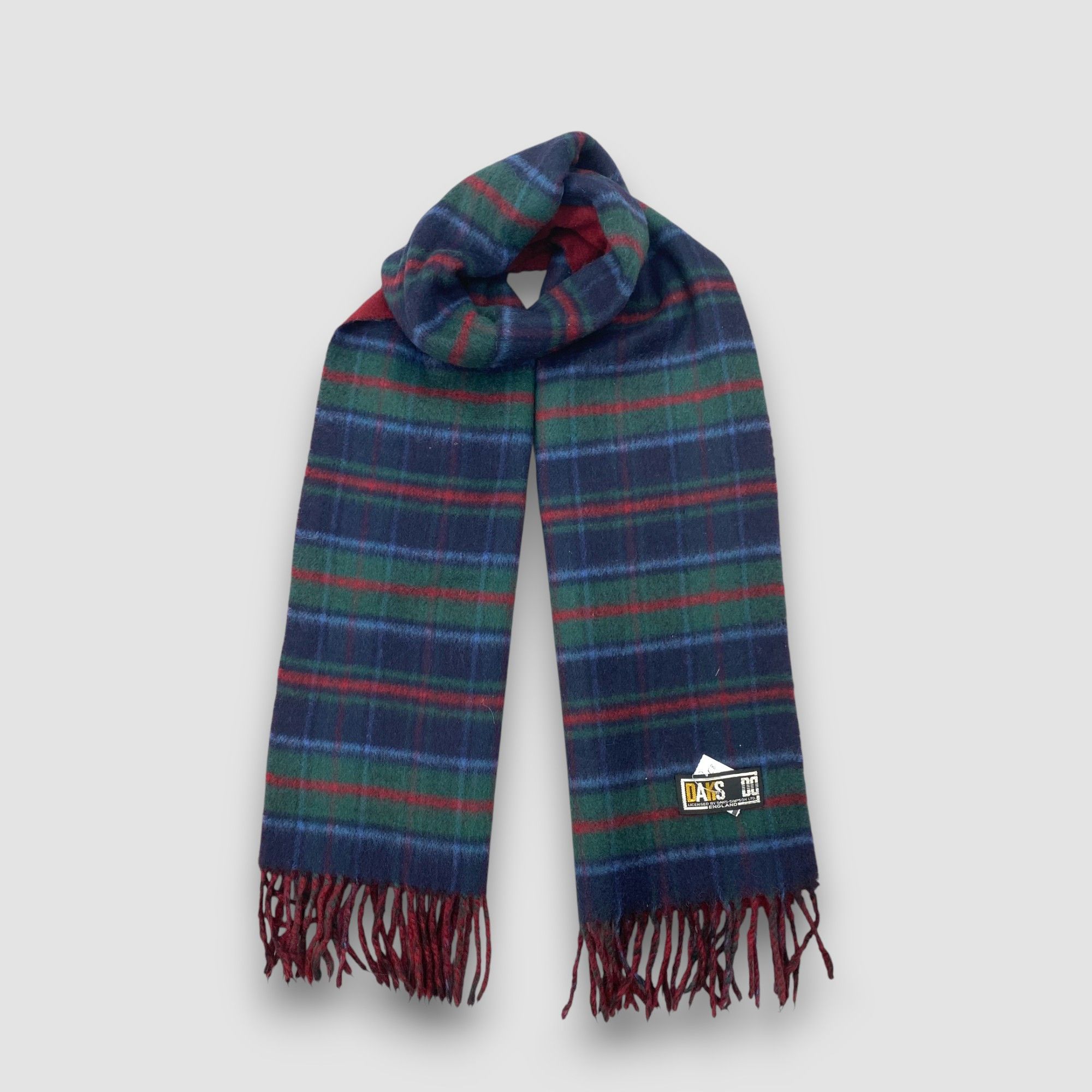 DAKS Vintage DAKS London Scarf Muffler Wool Plaid Fringe Scarves Size ONE SIZE - 1 Thumbnail