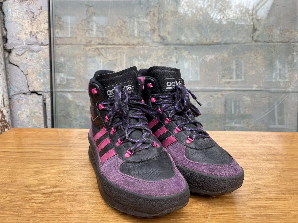 Adidas × Vintage Rare Vintage Adidas 90s Boots Leather Pink Black Size US 7.5 / EU 40-41 - 3 Thumbnail