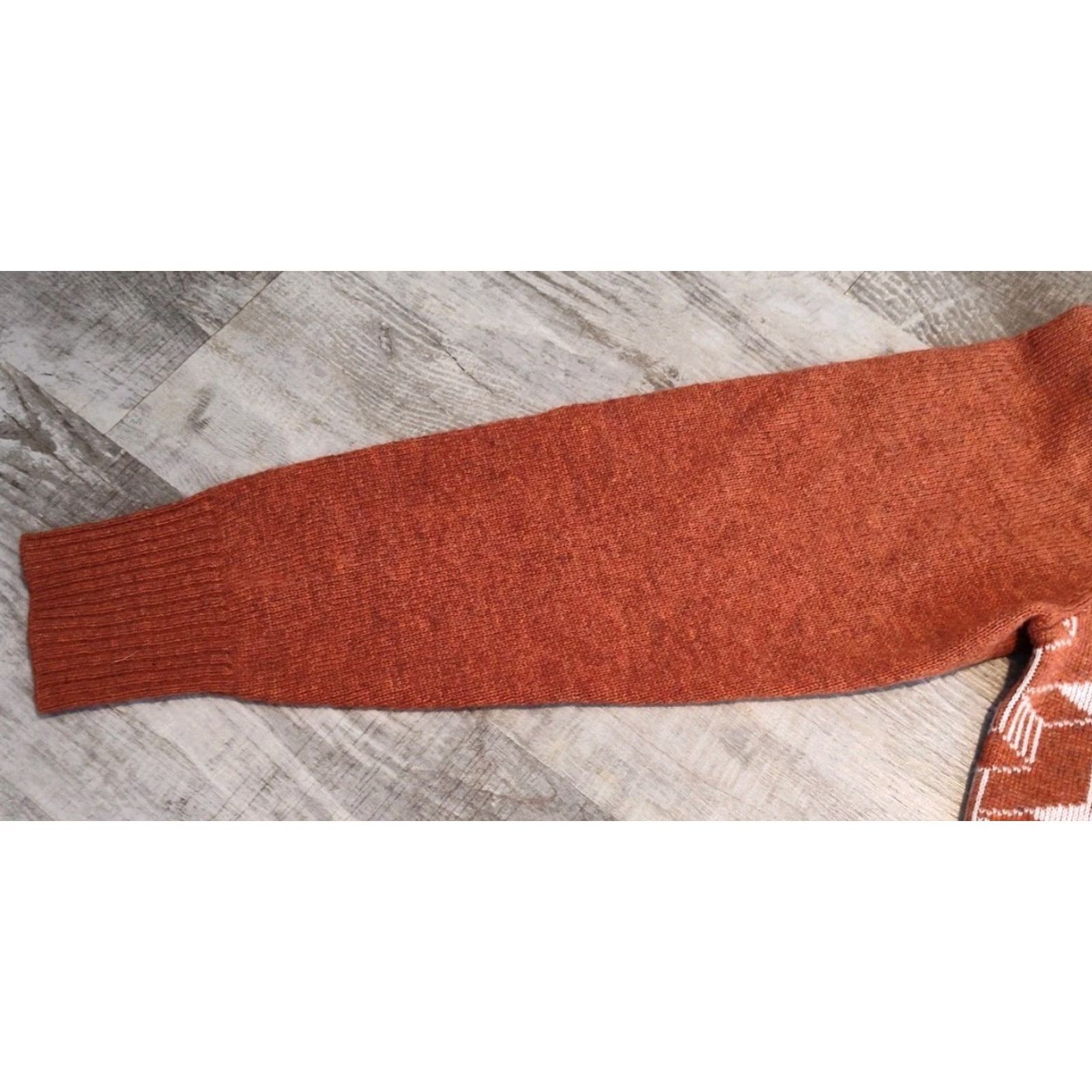 Levi's VINTAGE Levi's Wool Geometric Mens Mock Neck Sweater Regular Medium Orange Casual Winter Fall Spring Size US M / EU 48-50 / 2 - 6 Thumbnail