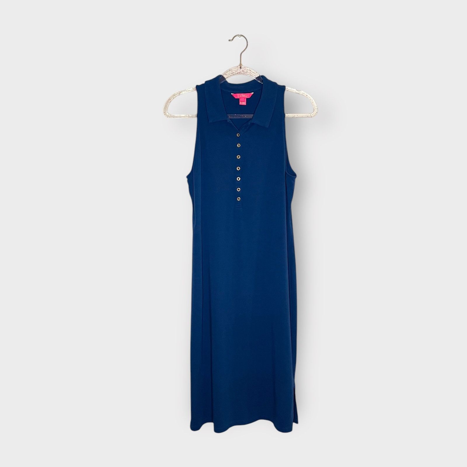 Lilly Pulitzer Lilly Pulitzer Reema Sleeveless Polo Dress – Aegean Navy L Size L / US 10 / IT 46 - 2 Thumbnail