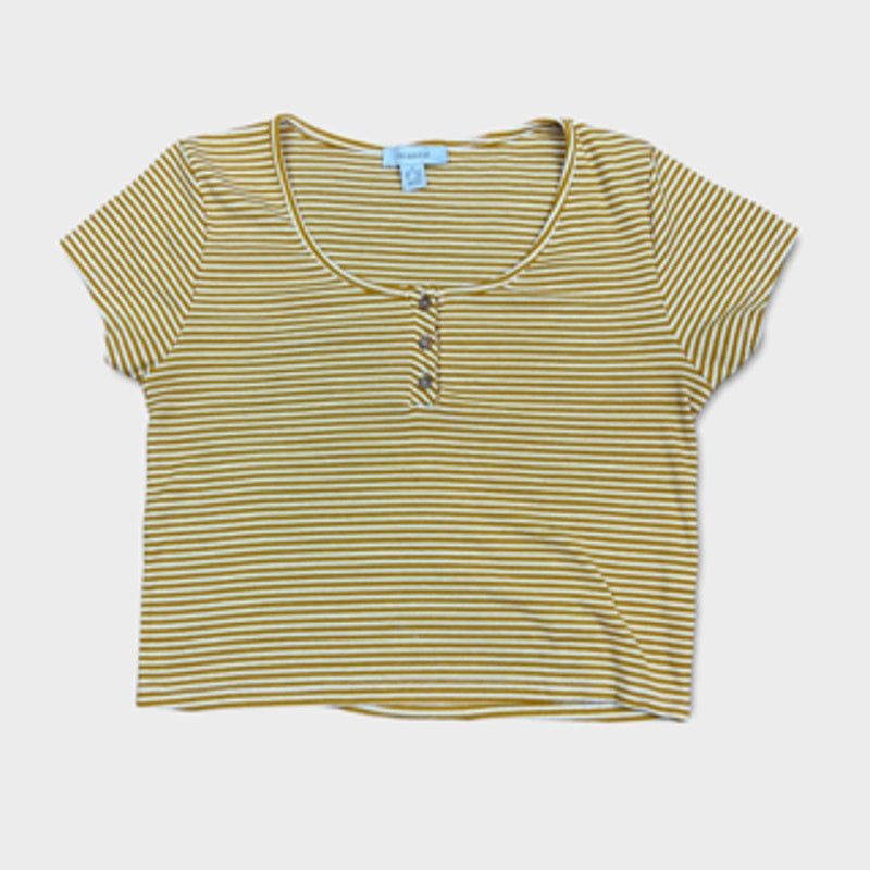 Urban Outfitters Primark Crop Retro Henley Top | Size Medium Size M / US 6-8 / IT 42-44 - 1 Thumbnail