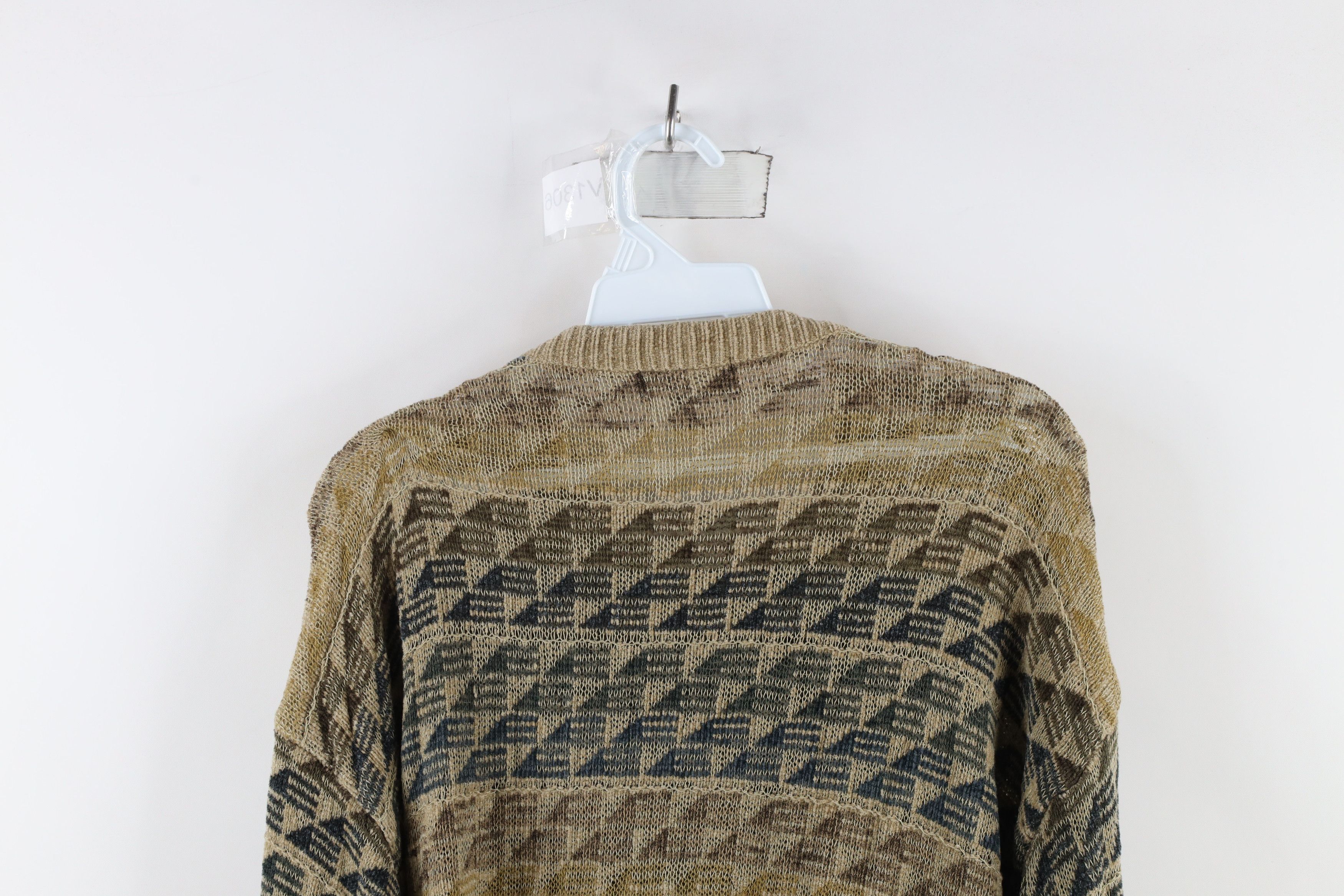 Vintage Vintage 90s Streetwear Rainbow Geometric Knit Dad Sweater Size US M / EU 48-50 / 2 - 8 Thumbnail