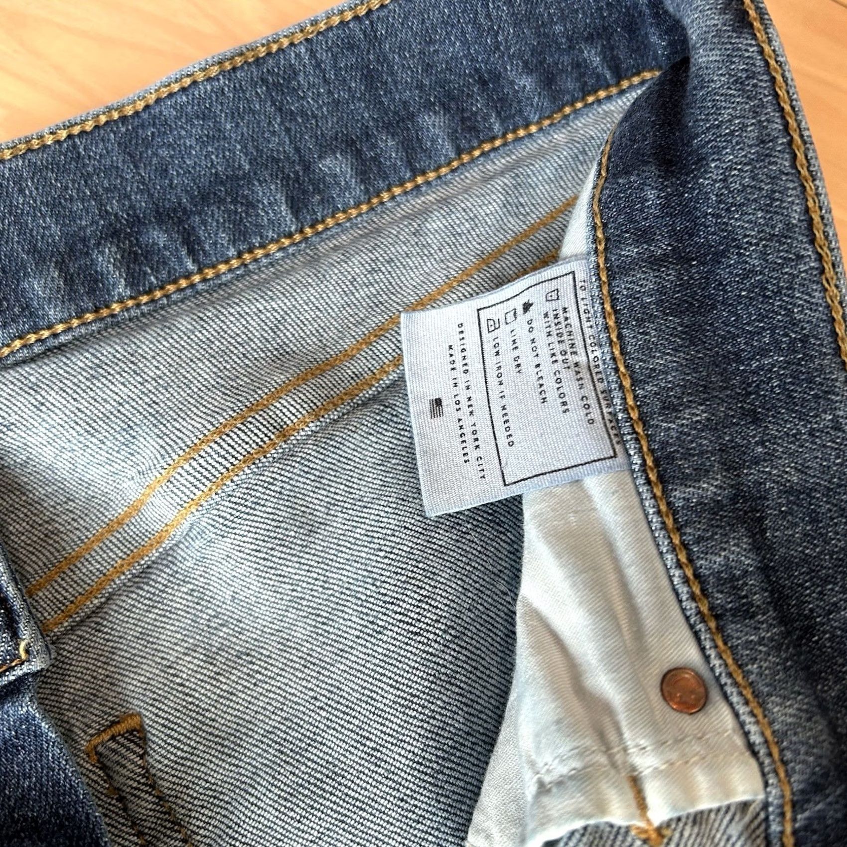 AYR VINTAGE AYR The Pop Straight Jeans Blue Women’s 34x27 Denim Straight 5-Pocket High Rise Zip Button Logo Zipper Stretch Size 24" / US 00 / IT 34 - 4 Thumbnail